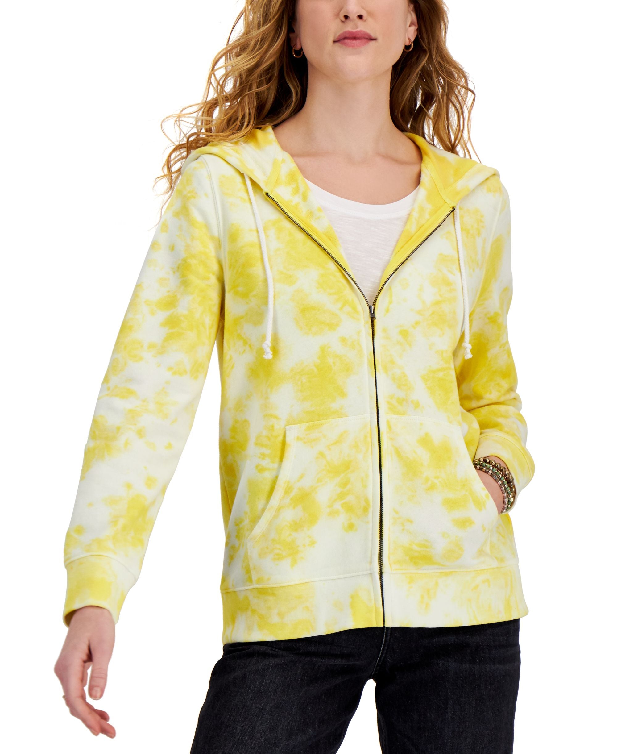 Style & Co Printed Zip Hoodie