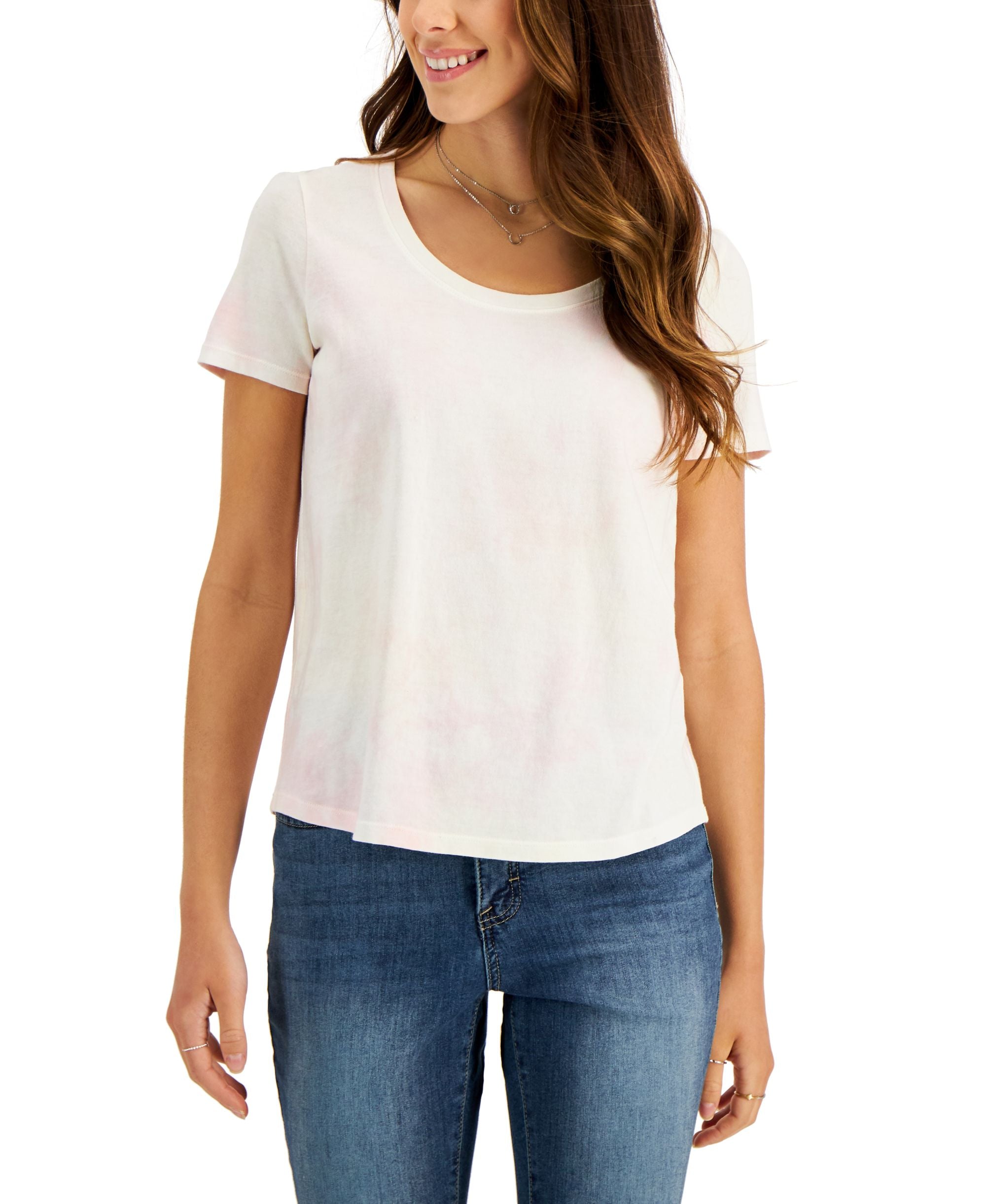 Style & Co Petite Pastel Tie Dye Cotton T-Shirt