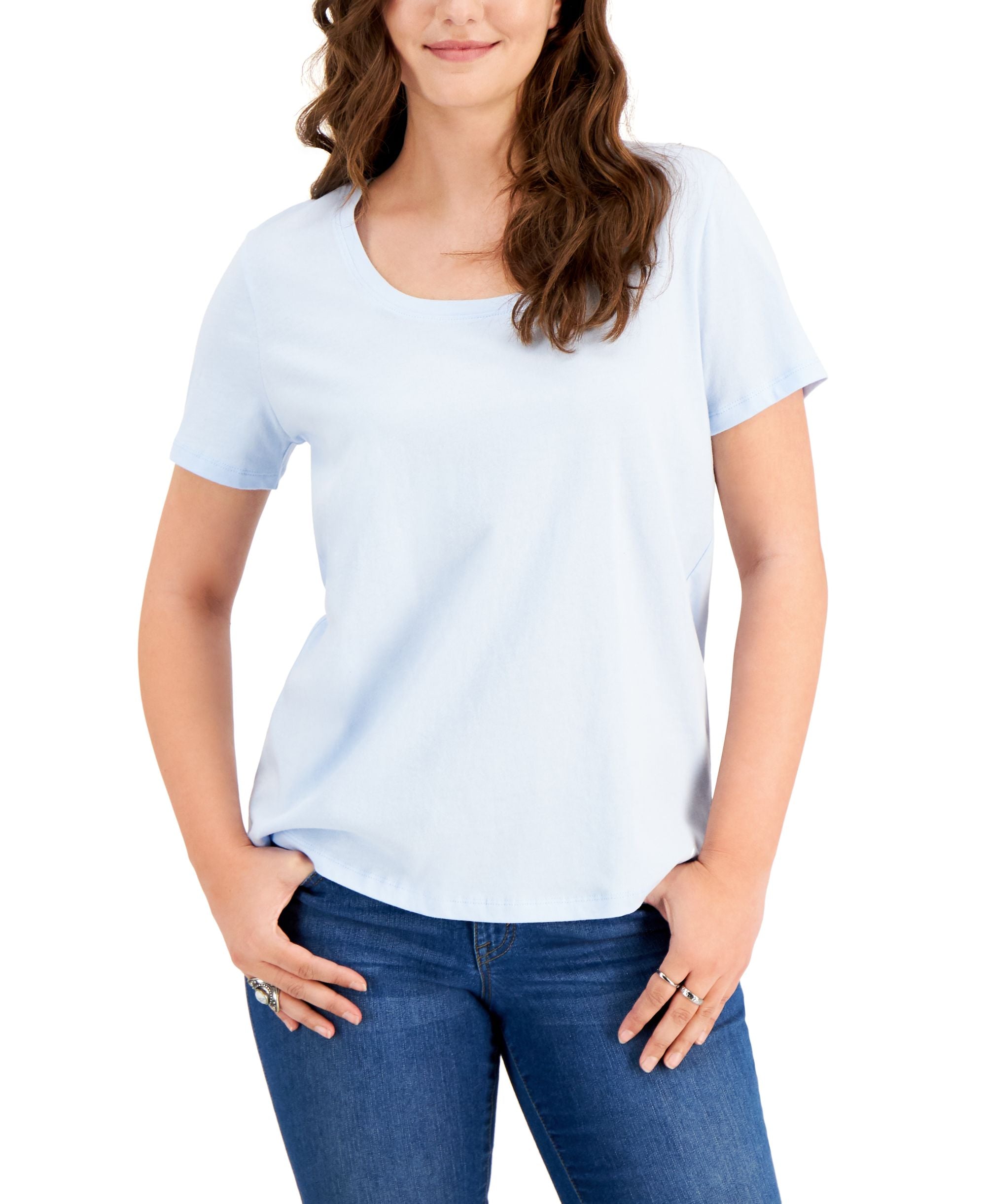 Style & Co Petite Cotton Scoop Neck T-Shirt