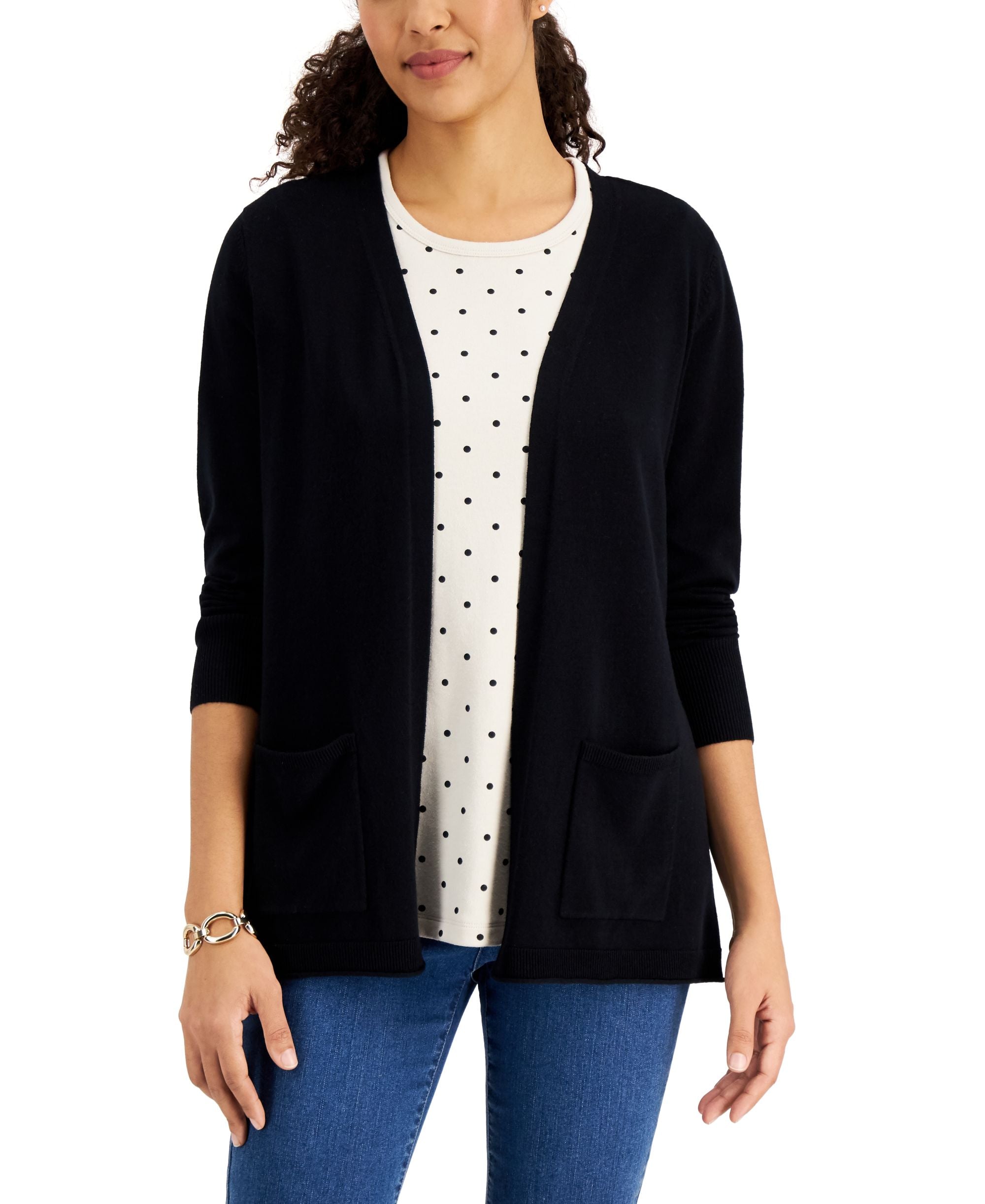 Karen Scott Open Front Cardigan