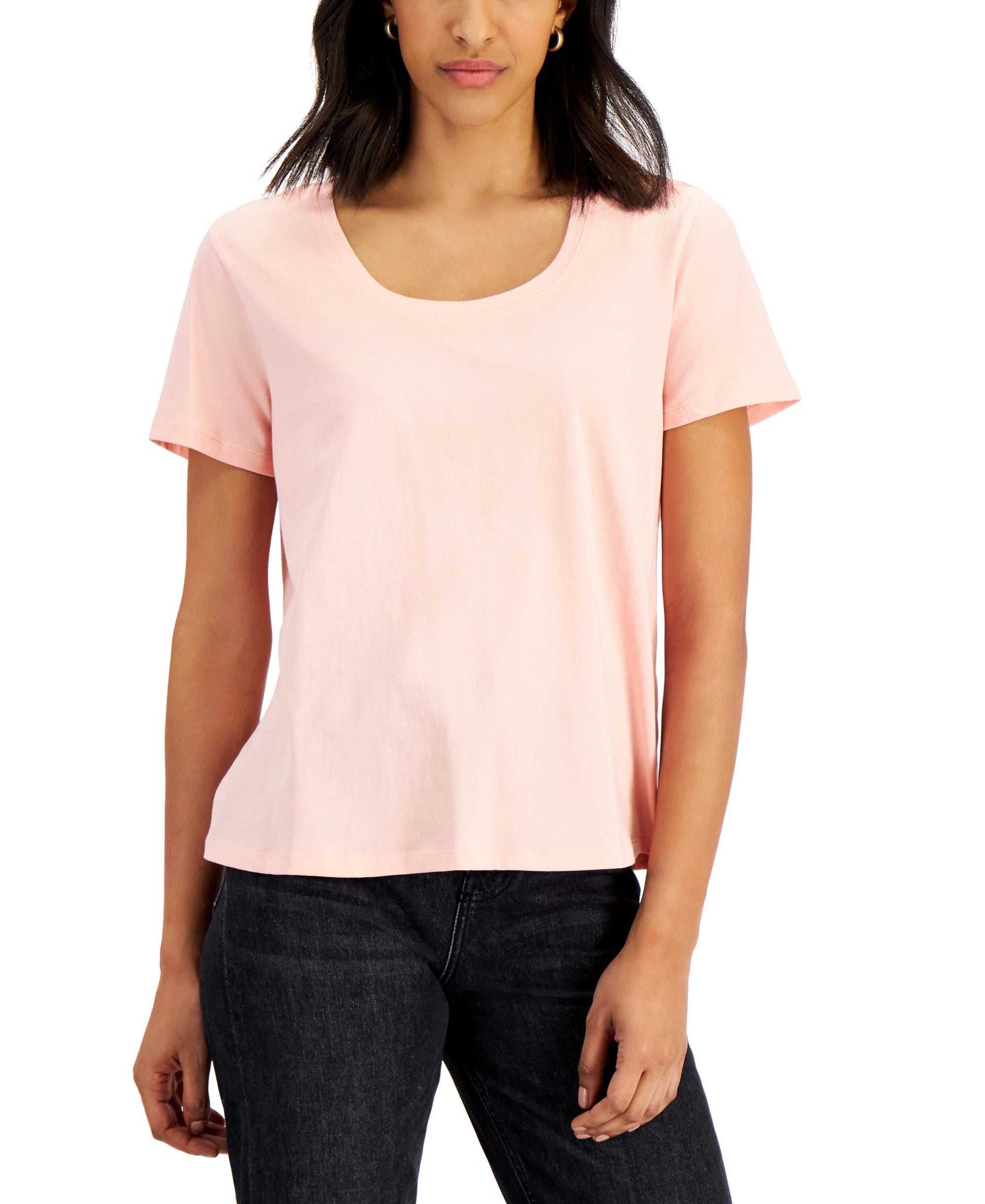 Style & Co Petite Cotton Scoop Neck T-Shirt