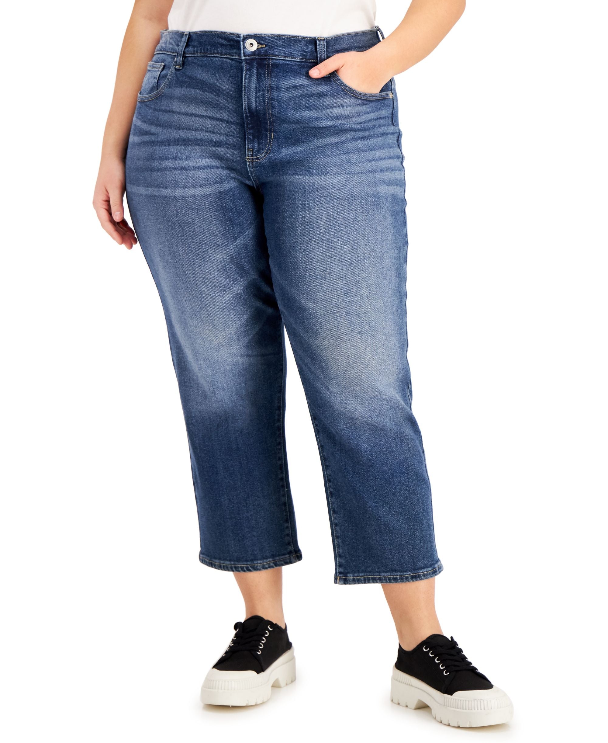 Trendy Plus Size Relaxed Straight-Leg Jeans