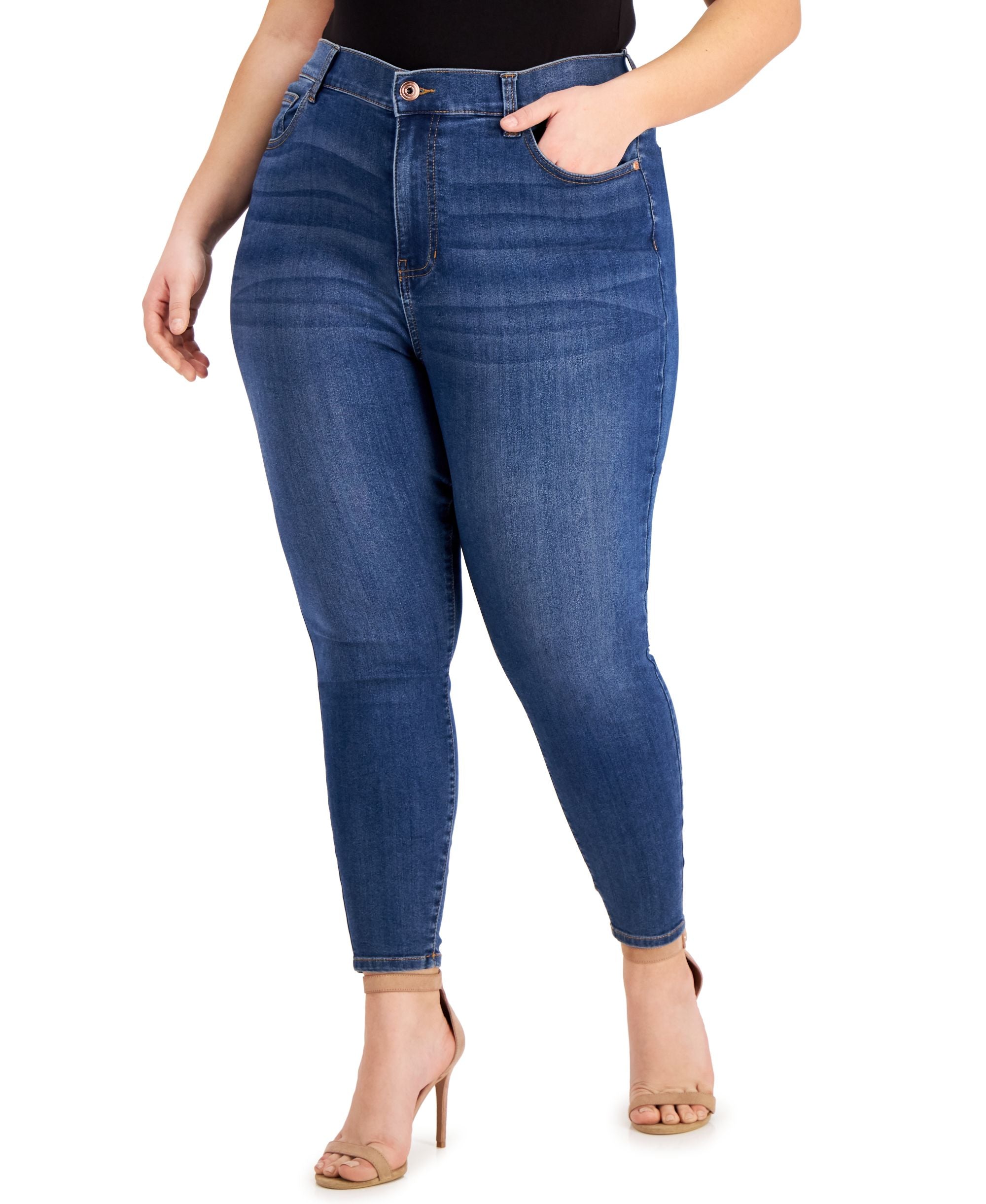 Celebrity Pink Trendy Plus Size High Rise Skinny Jeans