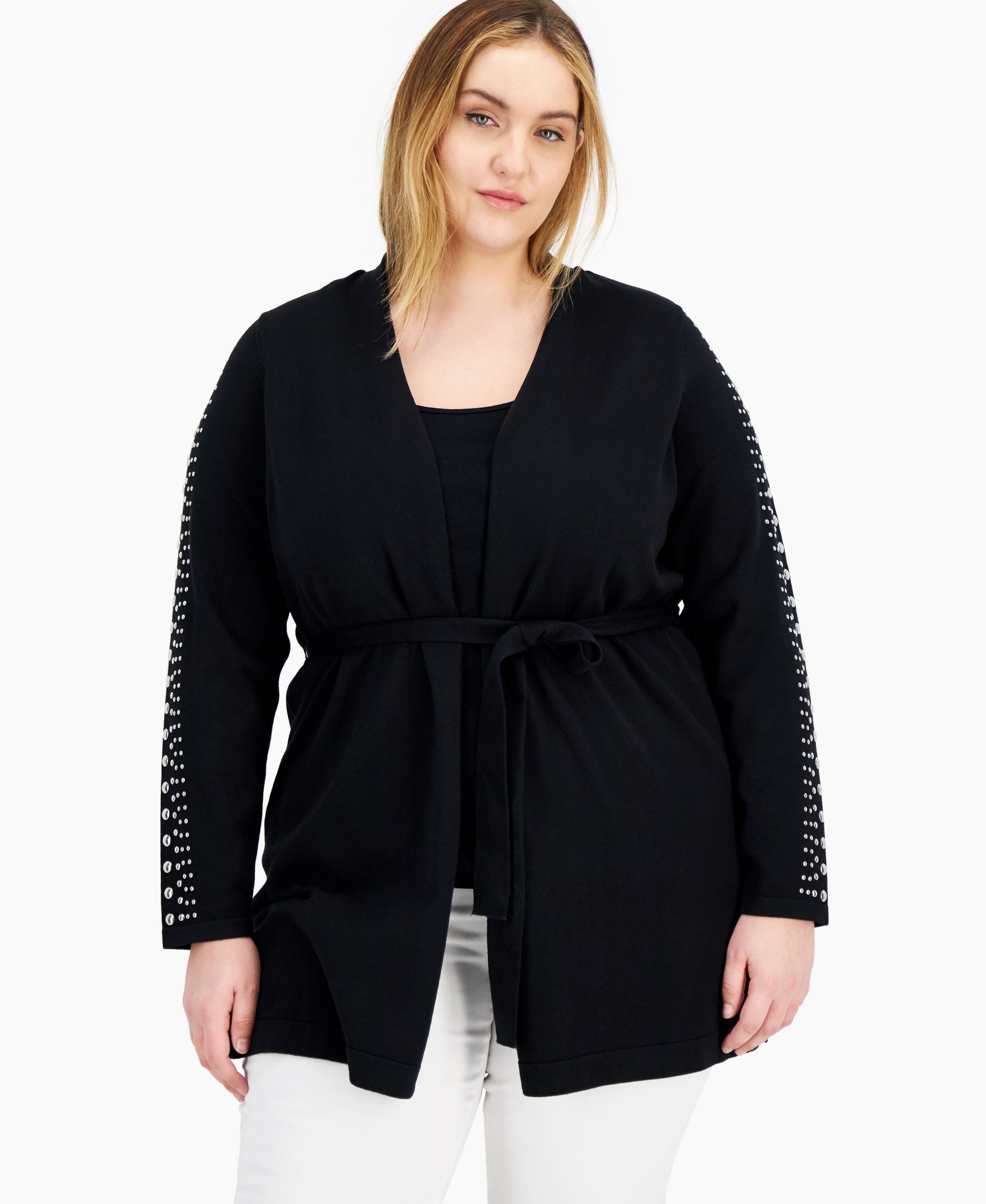 INC International Concepts Plus Size Studded Cardigan