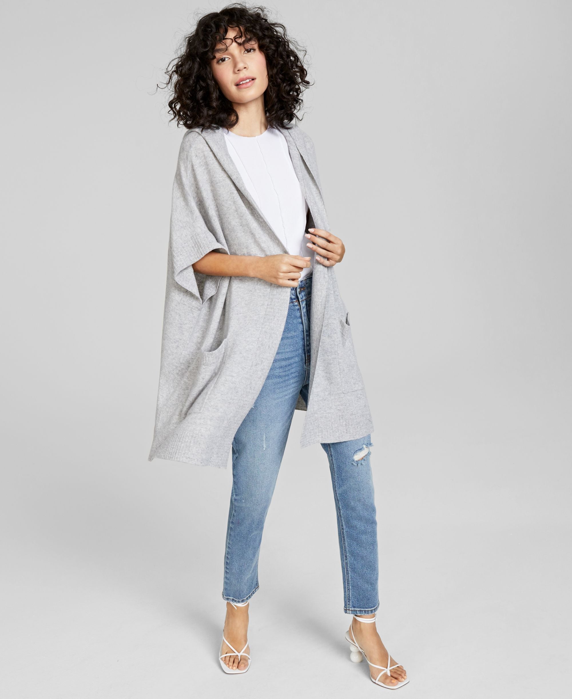 Charter Club Cashmere Hoodie Cardigan