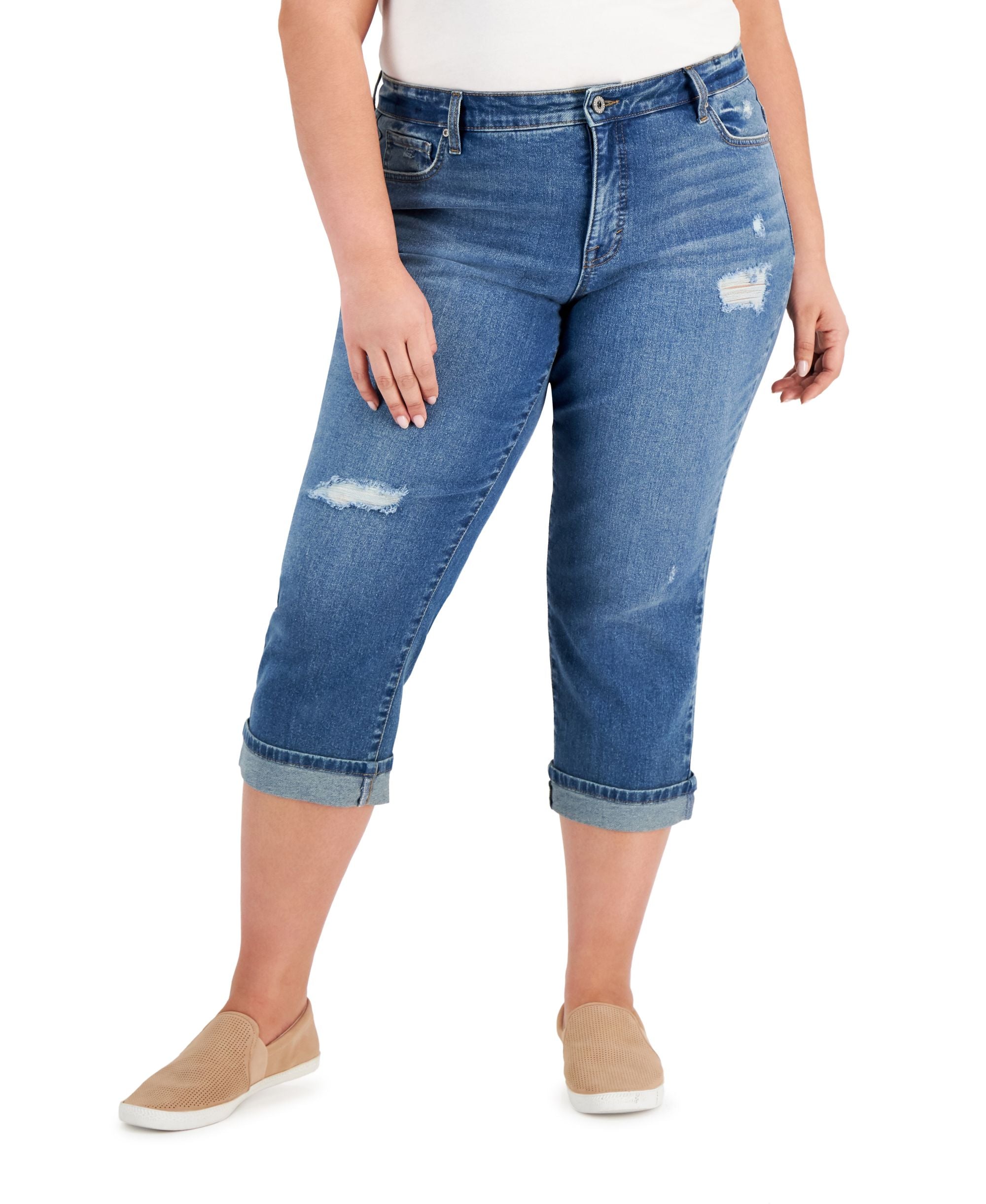 Style & Co Curvy Cuffed Capri Jeans