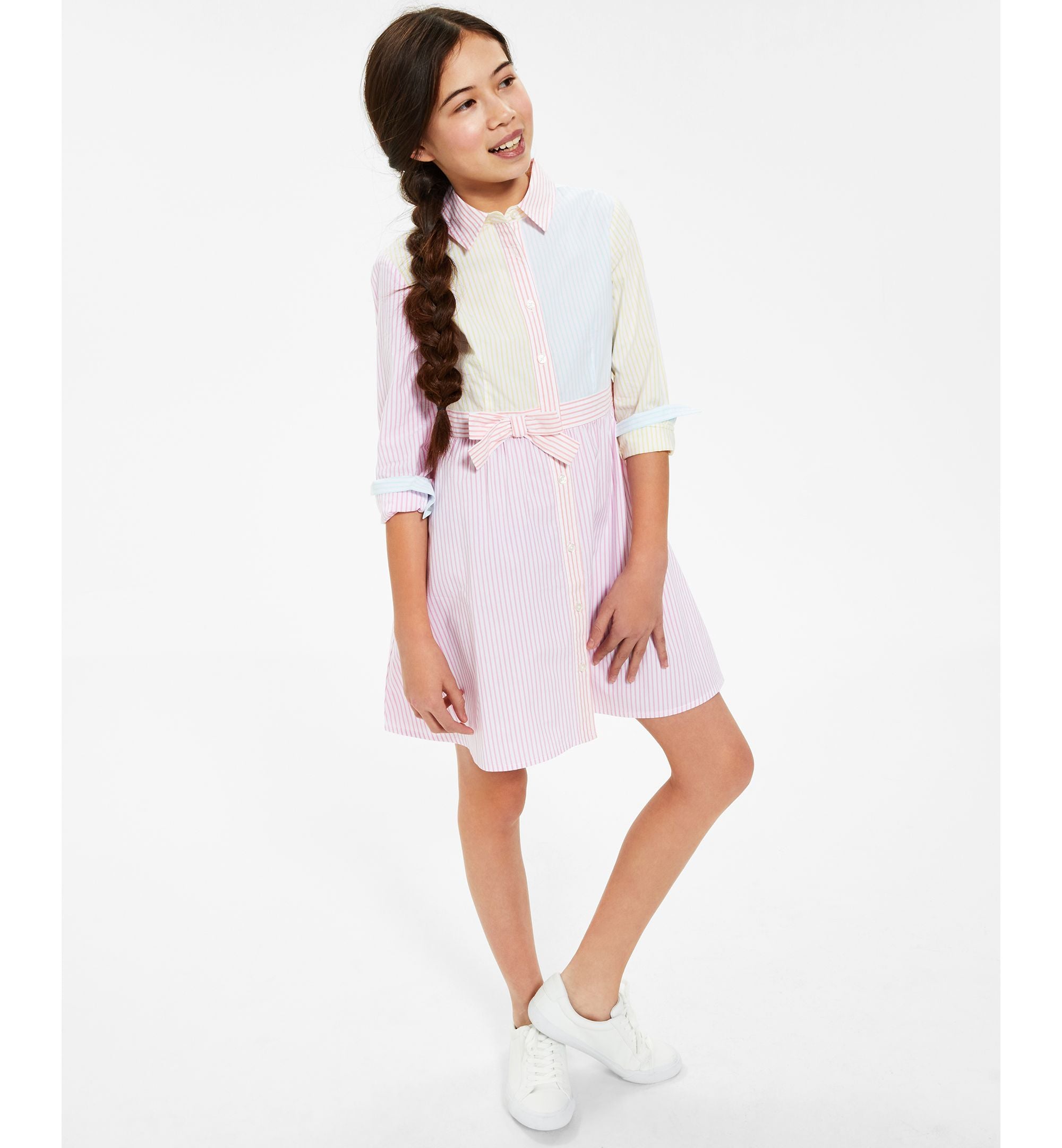 Charter Club Mommy Me Big Girls Cotton Colorblocked Shirtdress