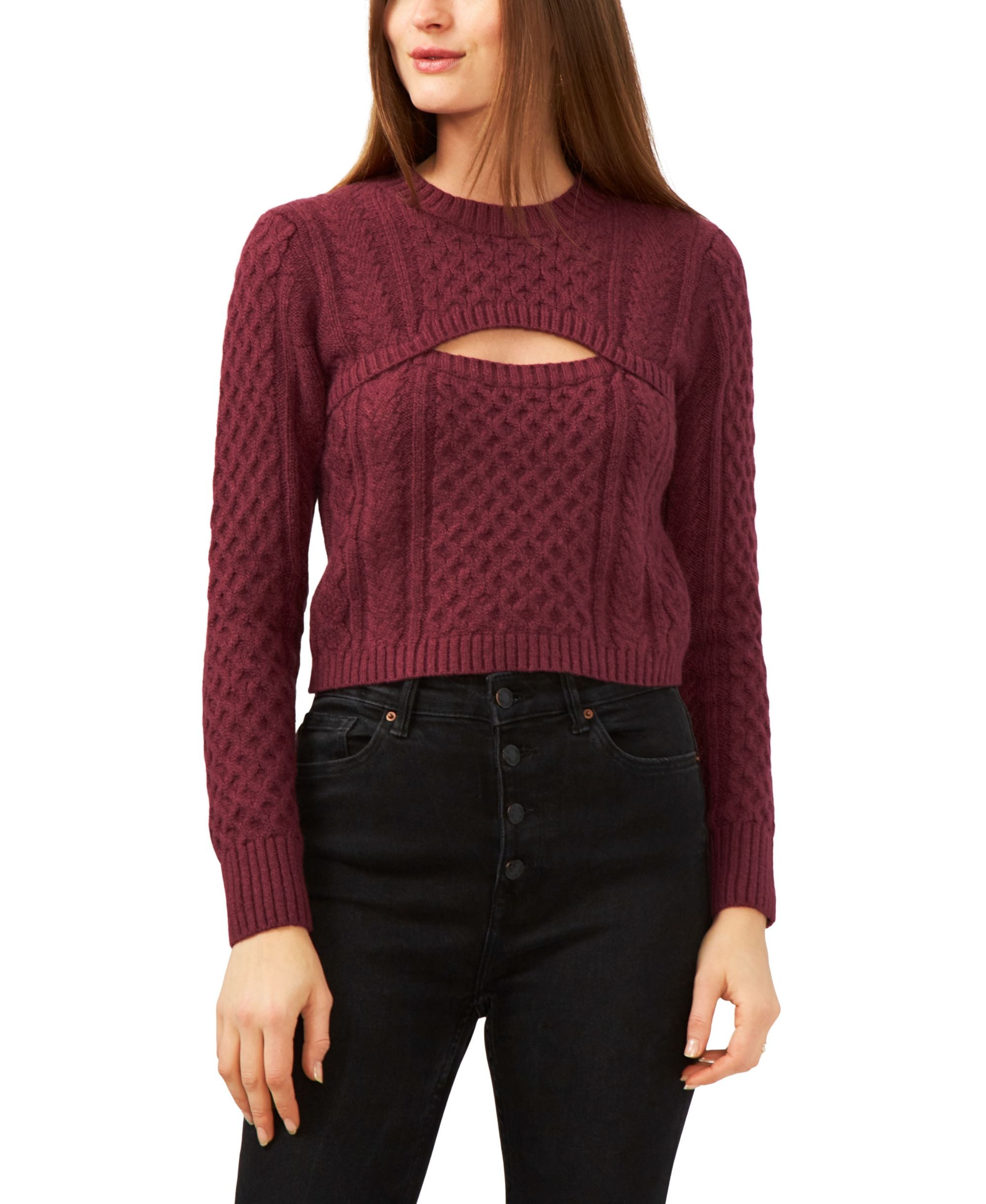 1.State Long Sleeve Crewneck Shrug Cami