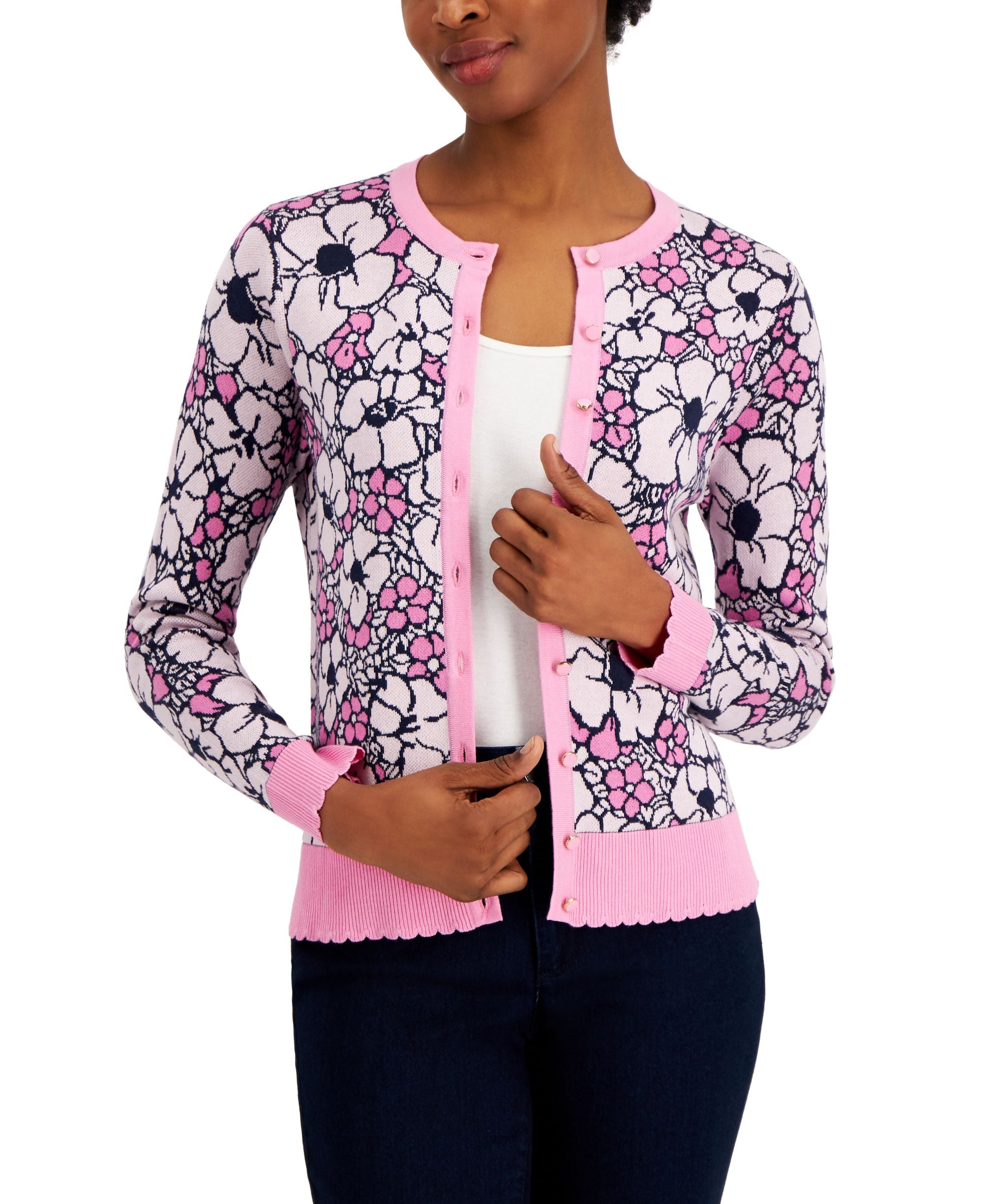 Charter Club Embroidered Yoke Cardigan