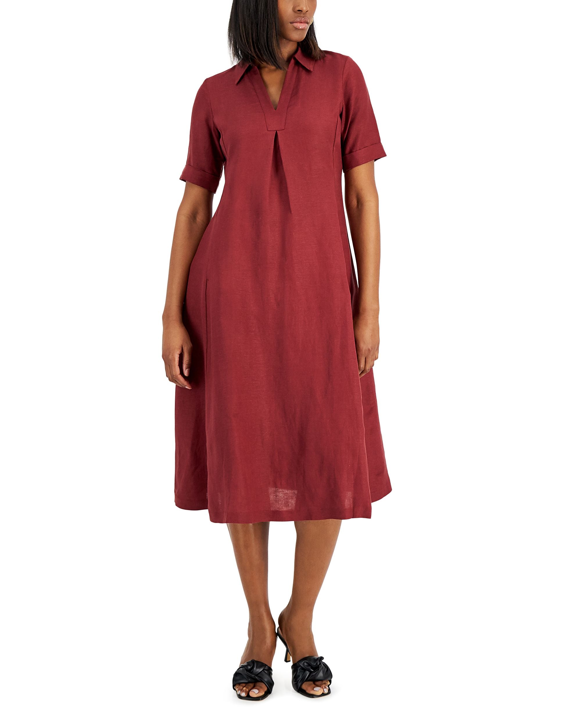 Alfani Cuffed Sleeve Midi Dress