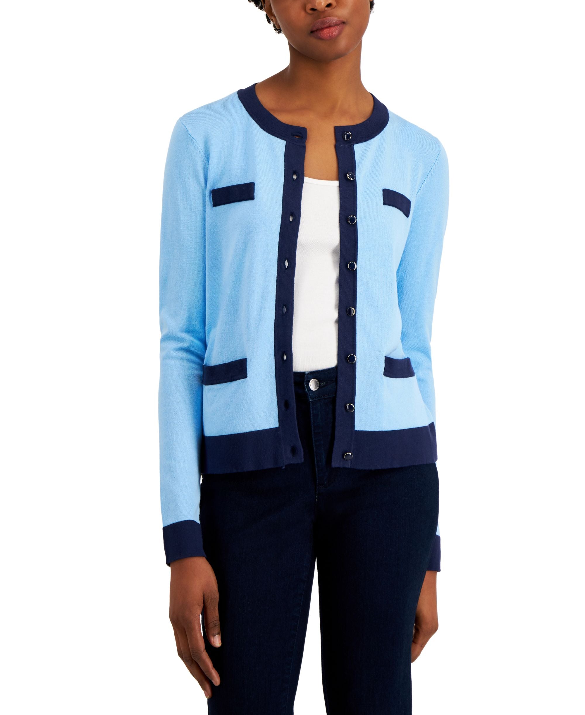 Charter Club Petite Colorblocked Cardigan