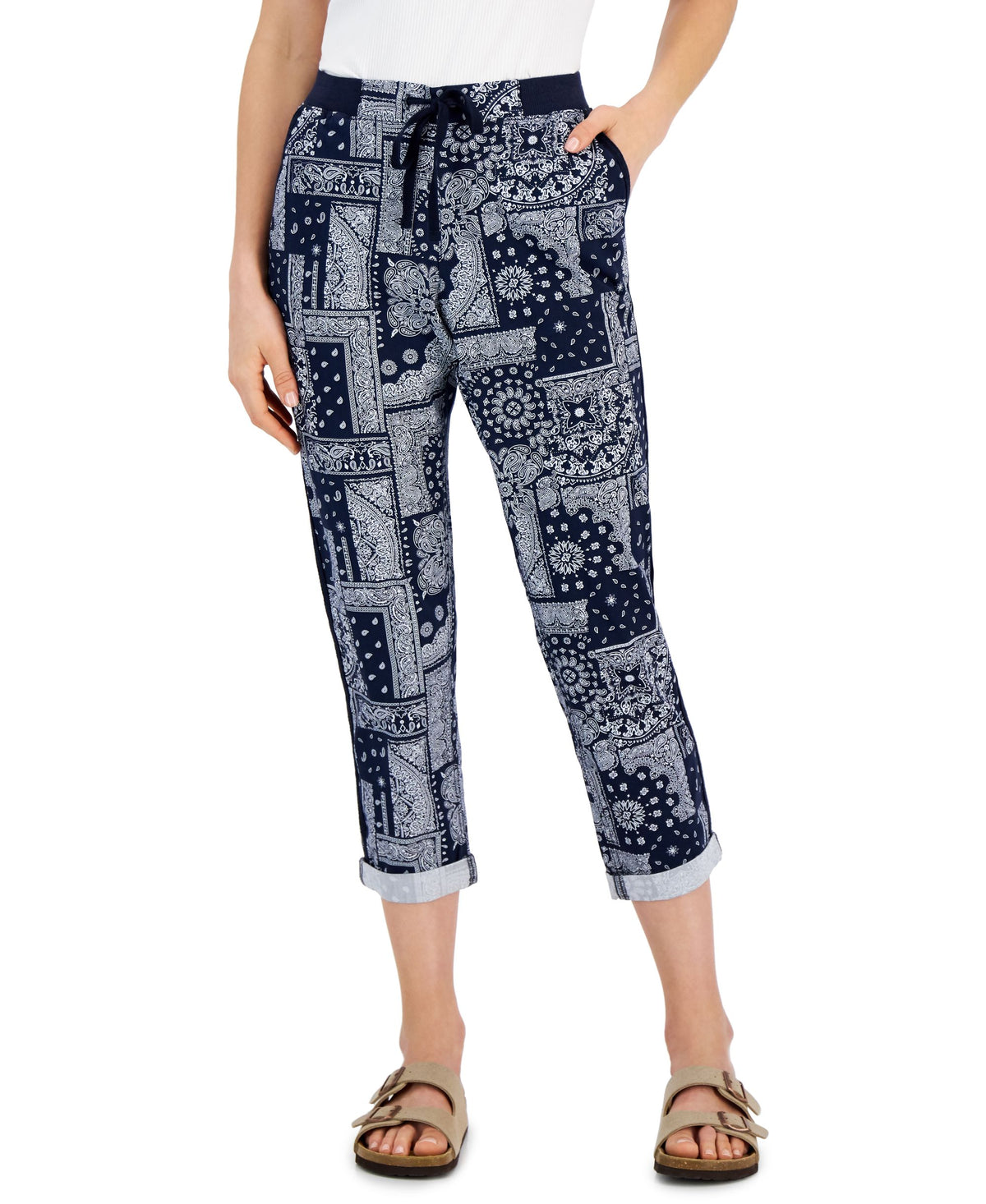 Style & Co Printed Cuffed Pants