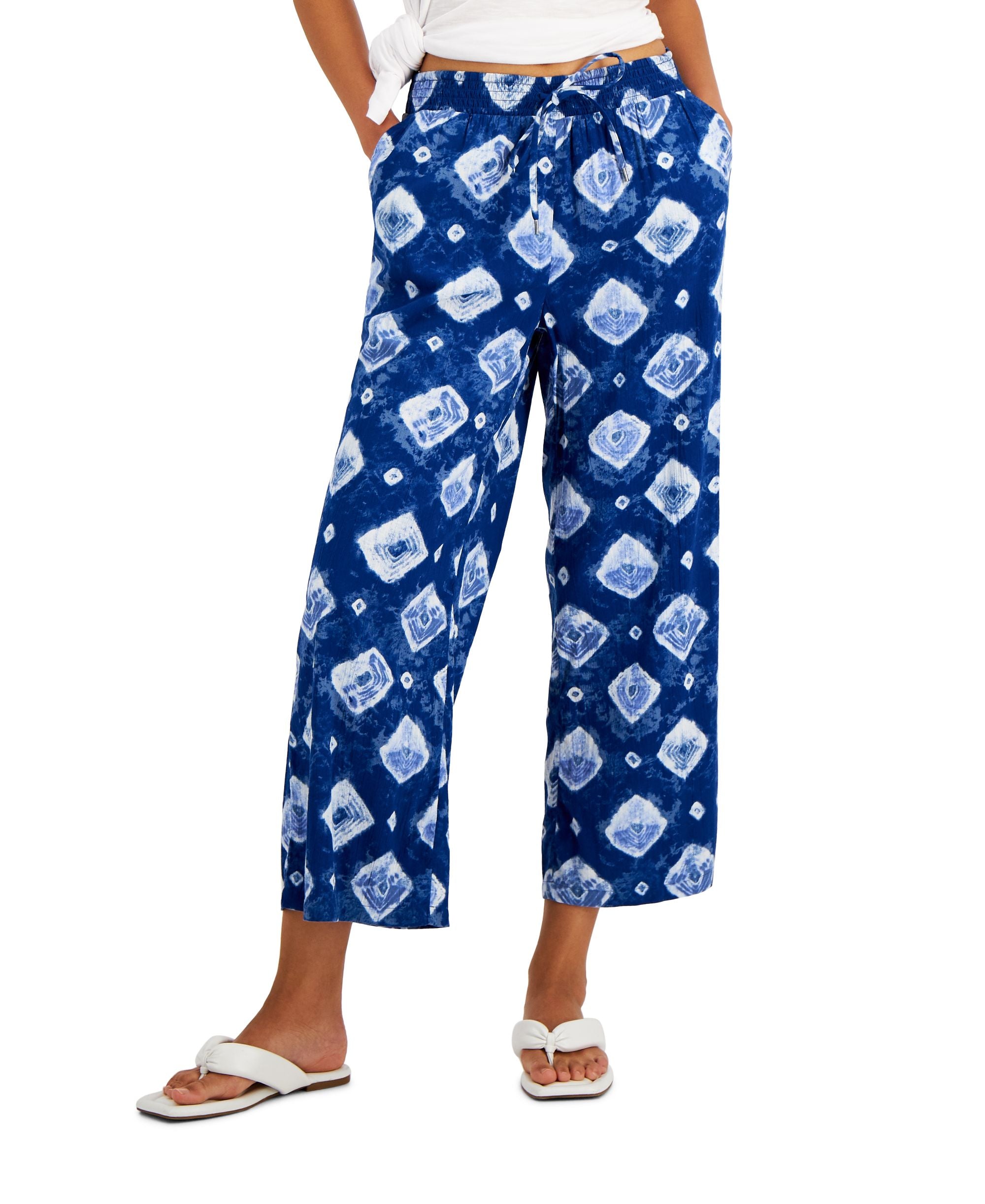 Style & Co Womens Printed Wide Leg Pants