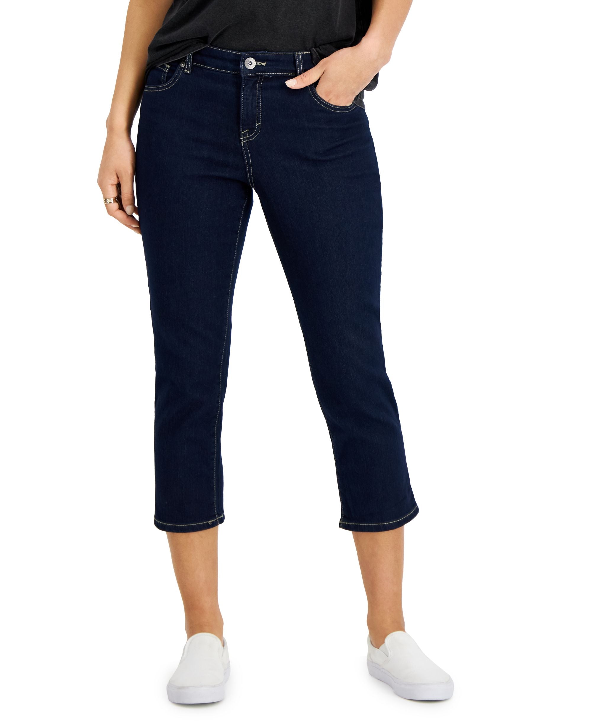 Style & Co Petite Mid Rise Curvy Capris