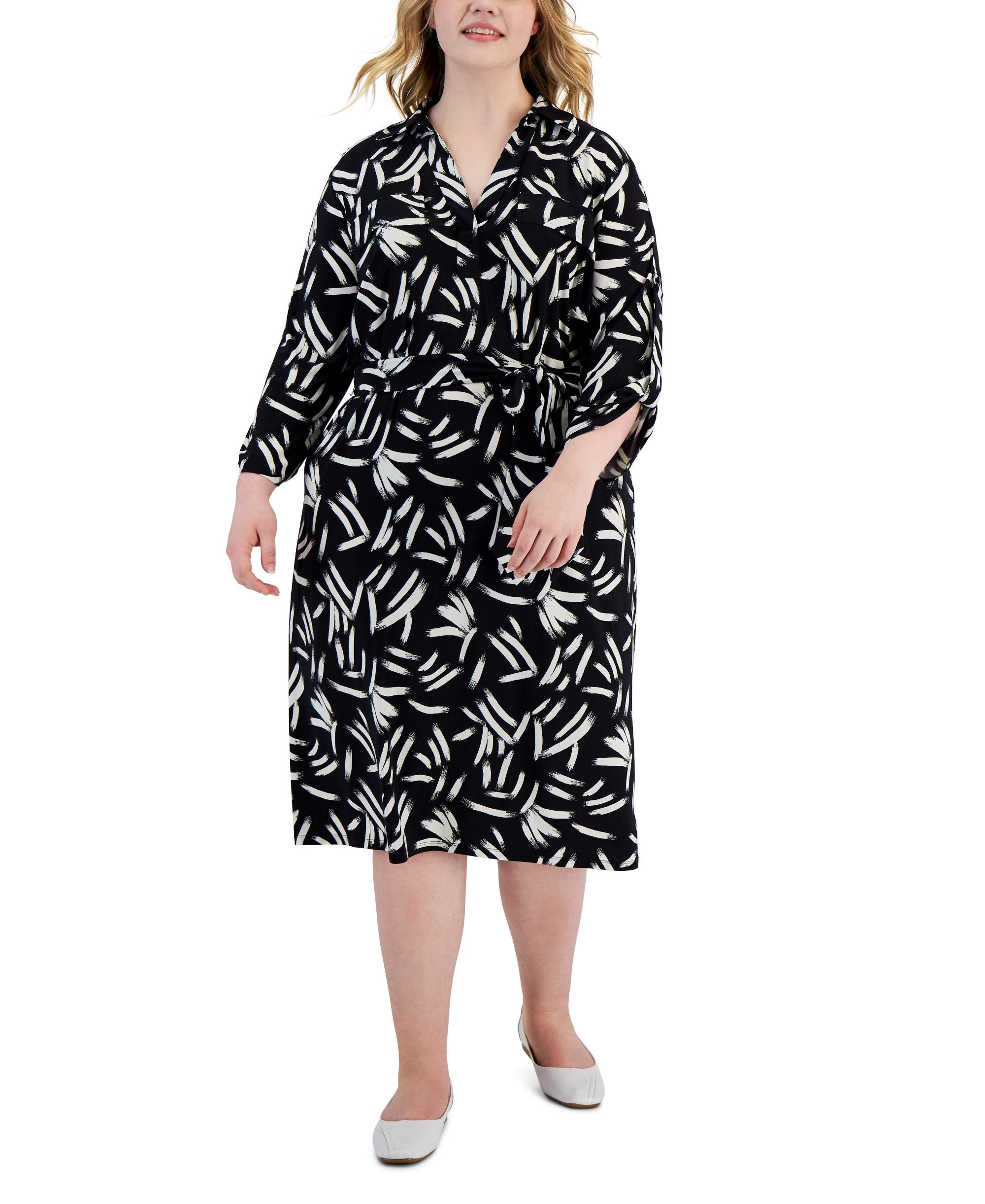 Alfani Plus Size Printed Shirtdress