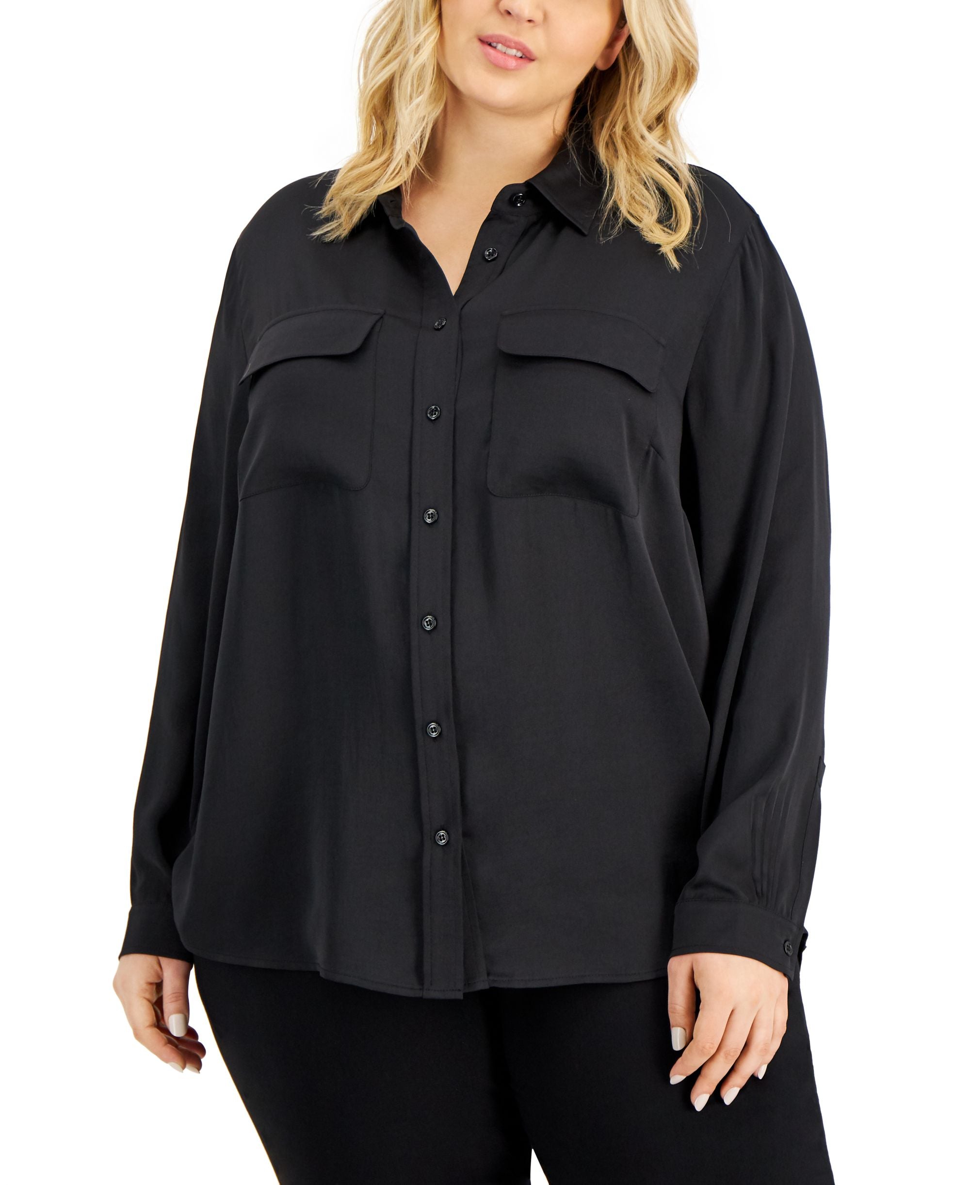 Alfani Plus Size Utility Blouse