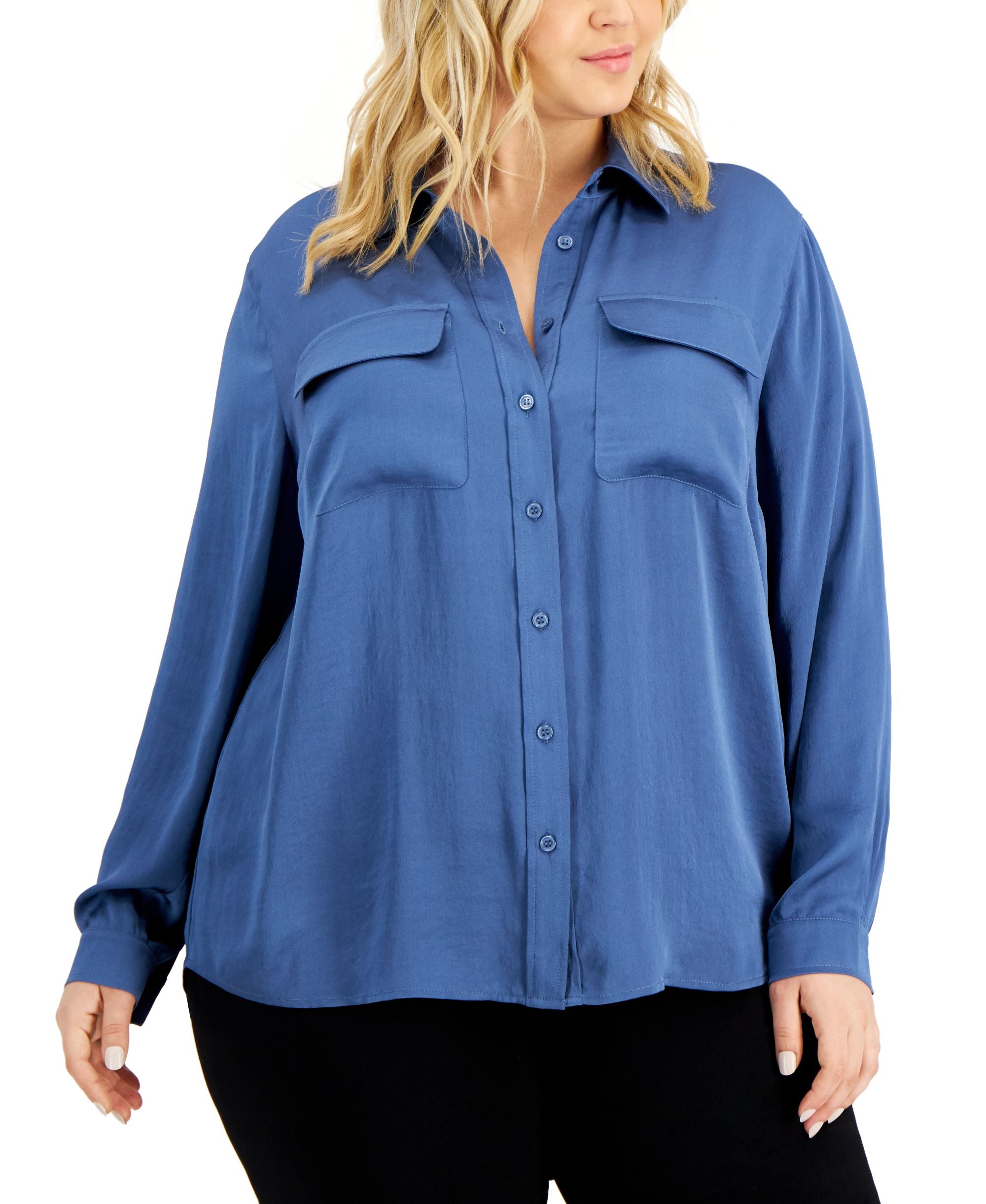 Alfani Plus Size Utility Blouse