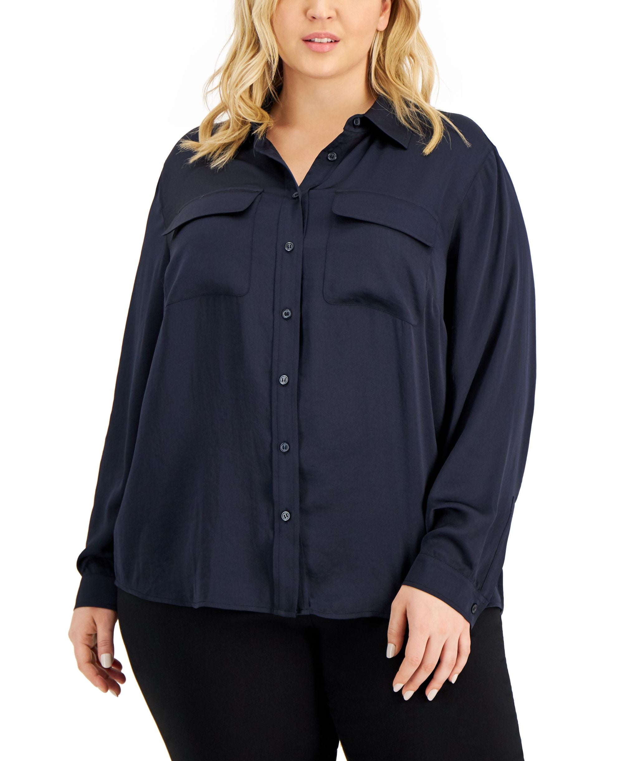 Alfani Plus Size Utility Blouse