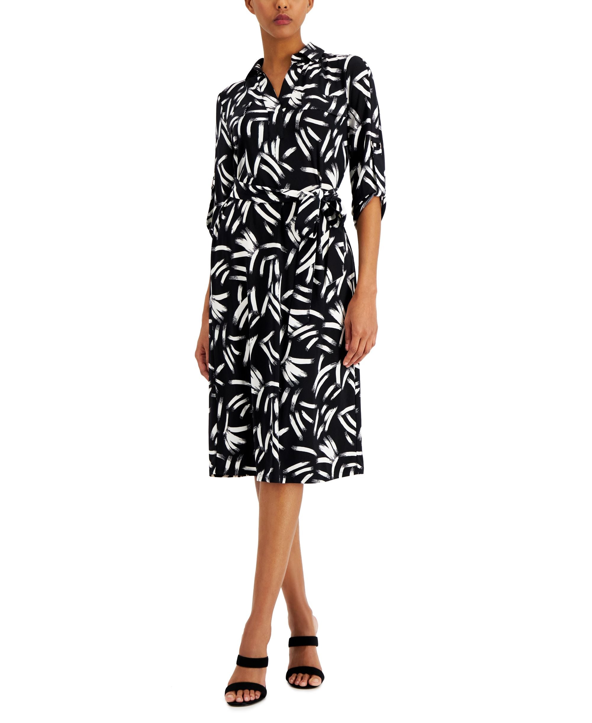 Alfani Tie Waist Shirtdress