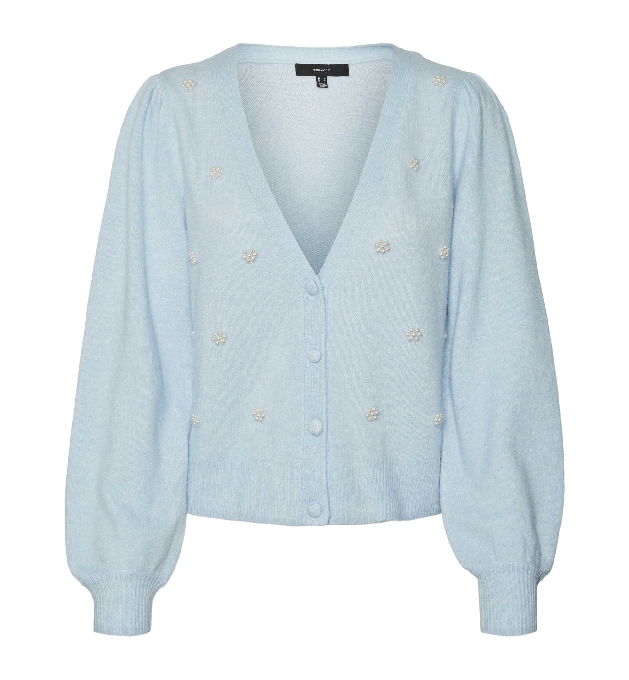 VERO MODA Kana Cardigan with Imitation Pearl Trim