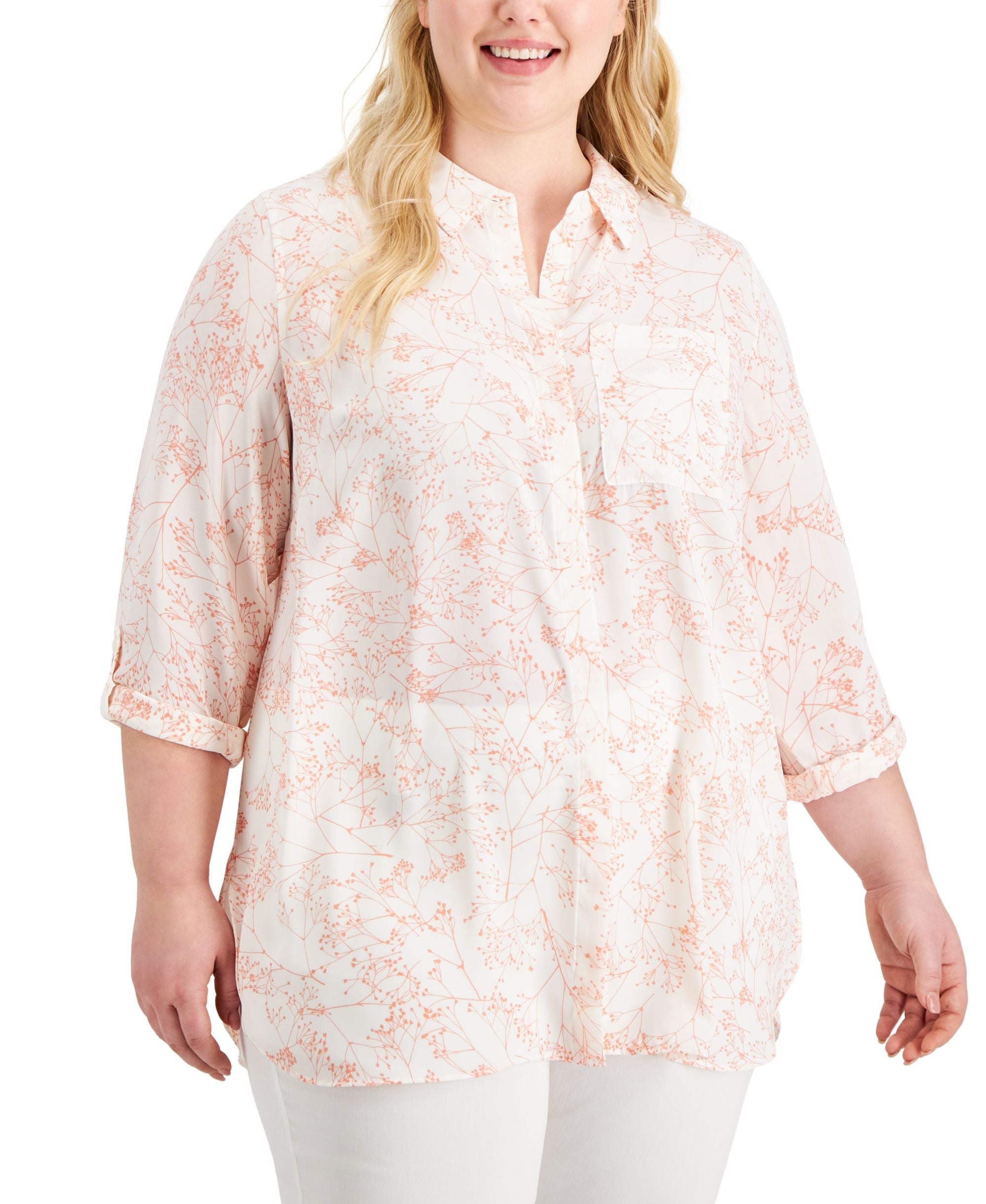Alfani Plus Size Printed Utility Tunic