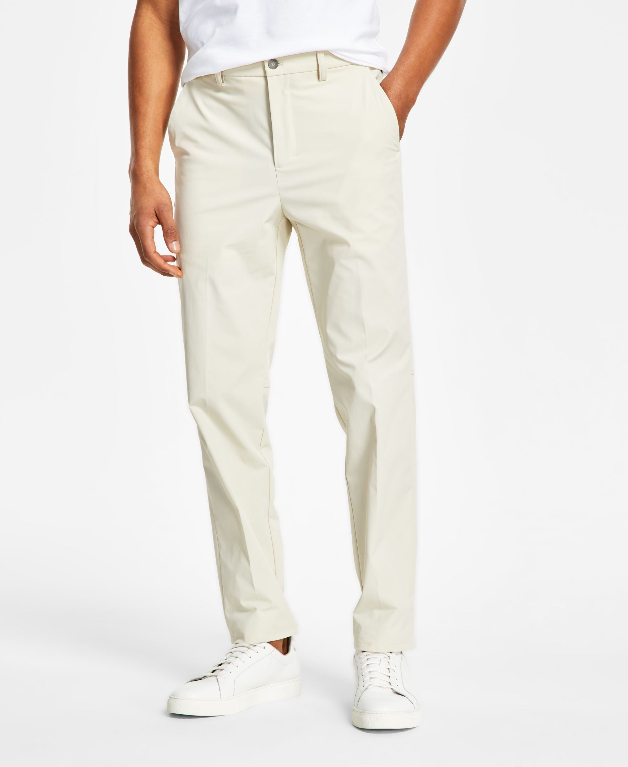 Men's Slim Fit Tech Solid Performance Dress Pants