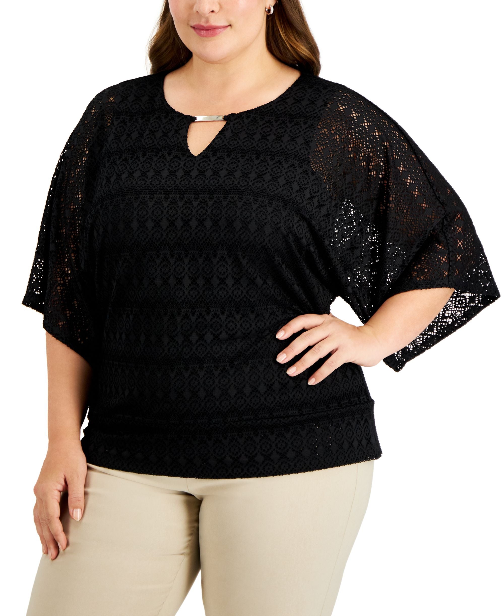 JM Collection Plus Size Poncho Top