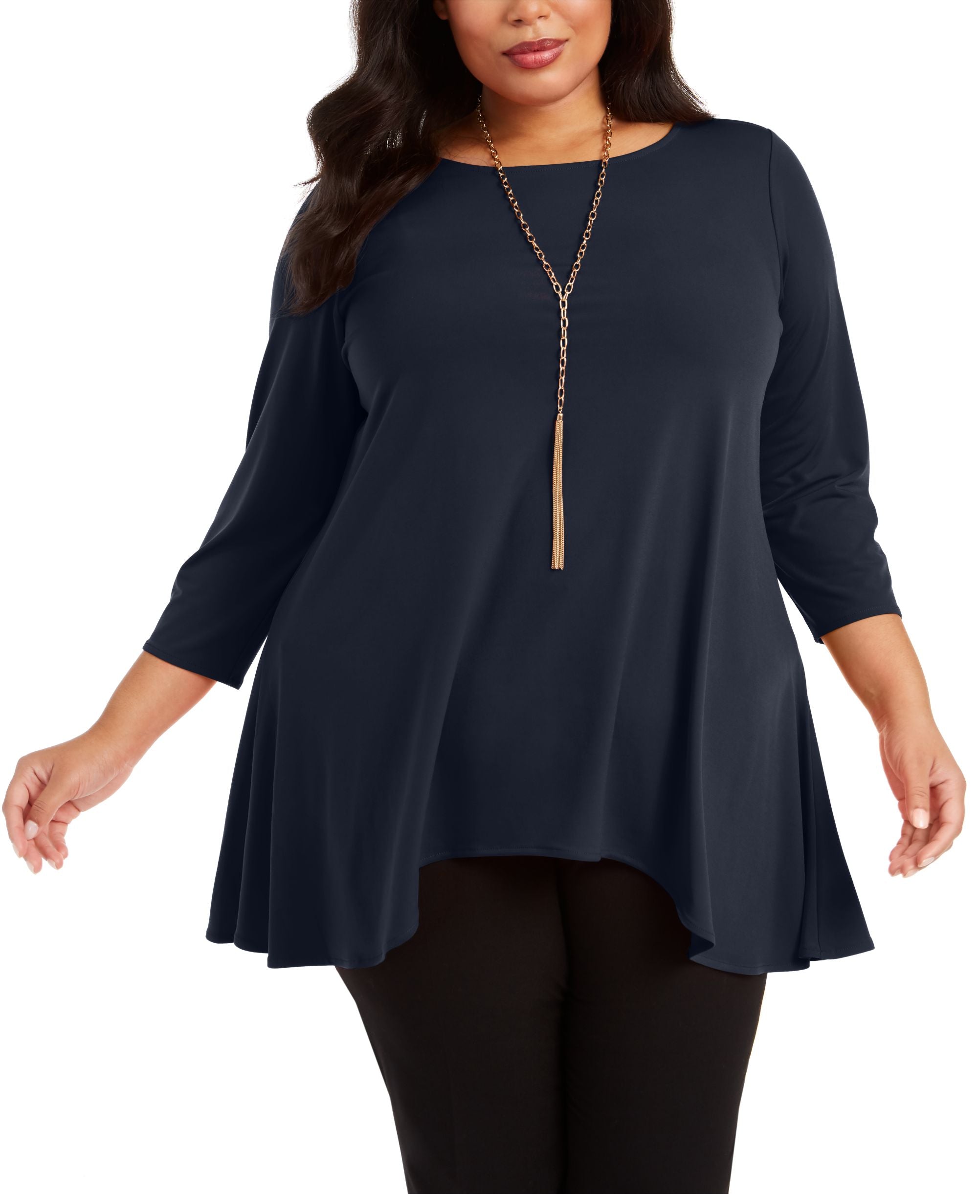 Alfani Plus Size Solid Swing Top