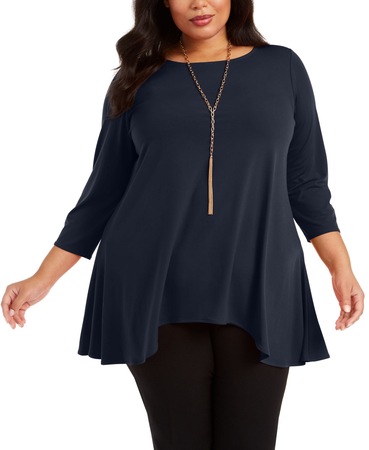 Alfani Plus Size Solid Swing Top