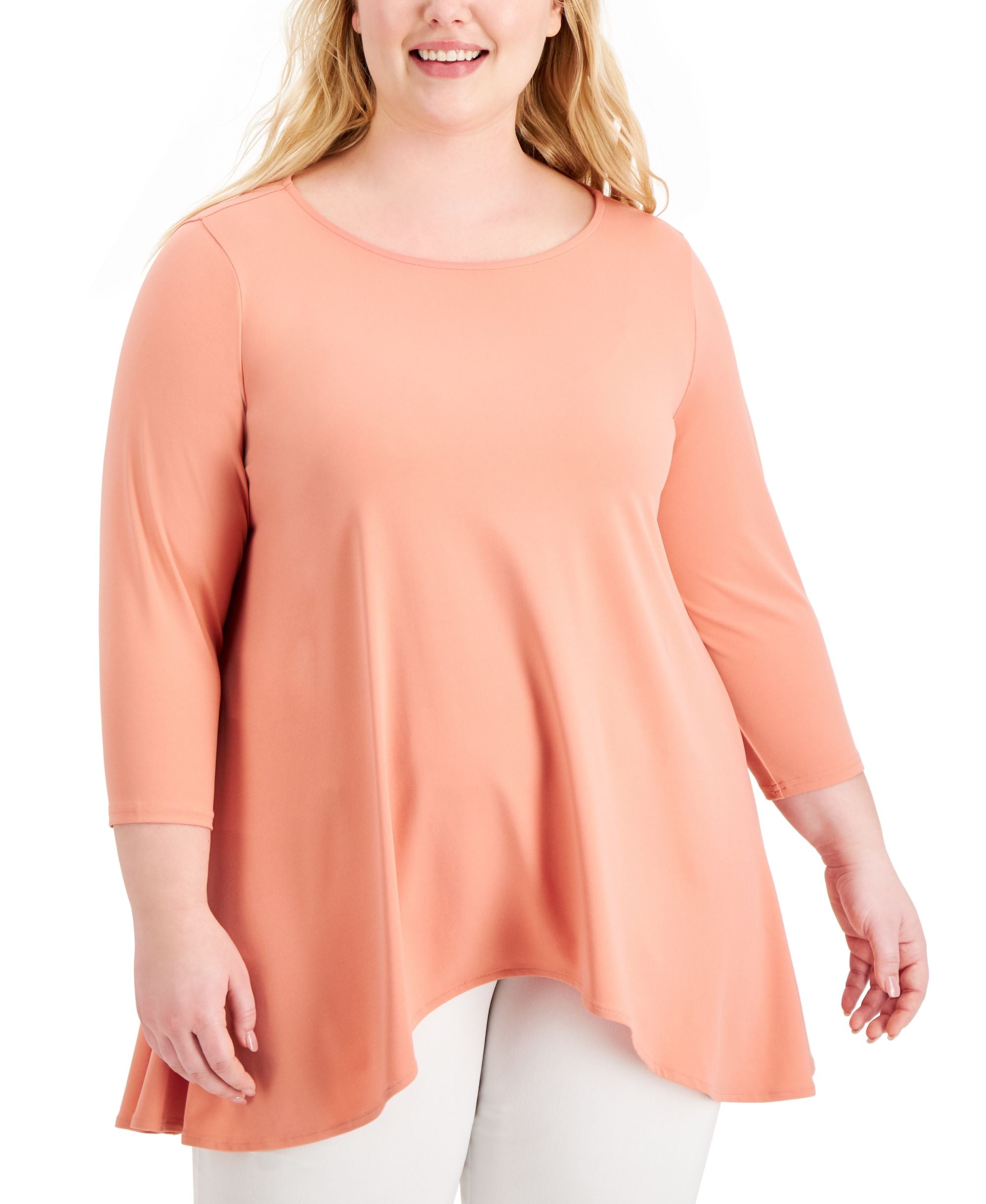 Alfani Plus Size Solid Swing Top