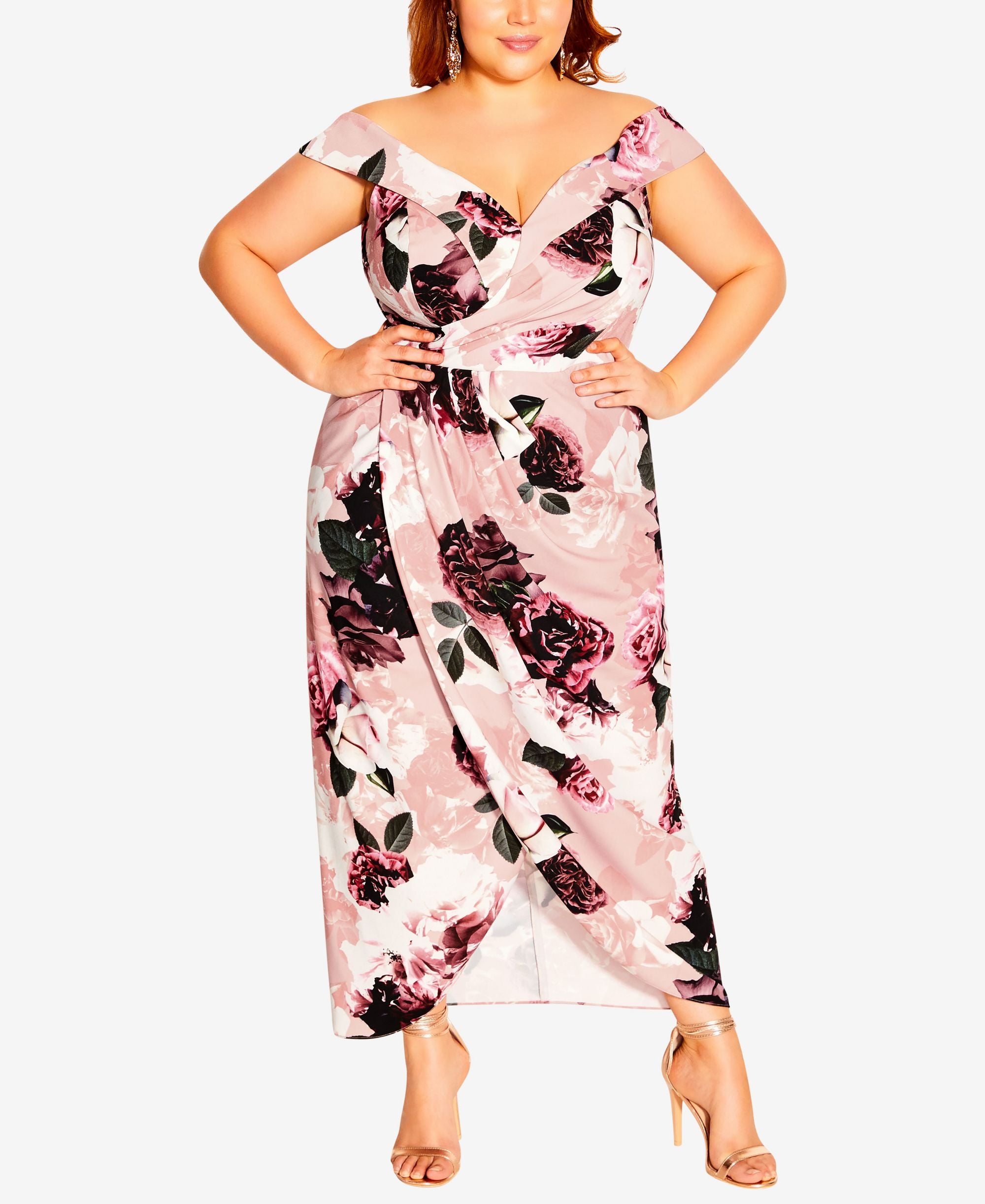 Trendy Plus Size Lost in Love Off Shoulder Maxi Dress