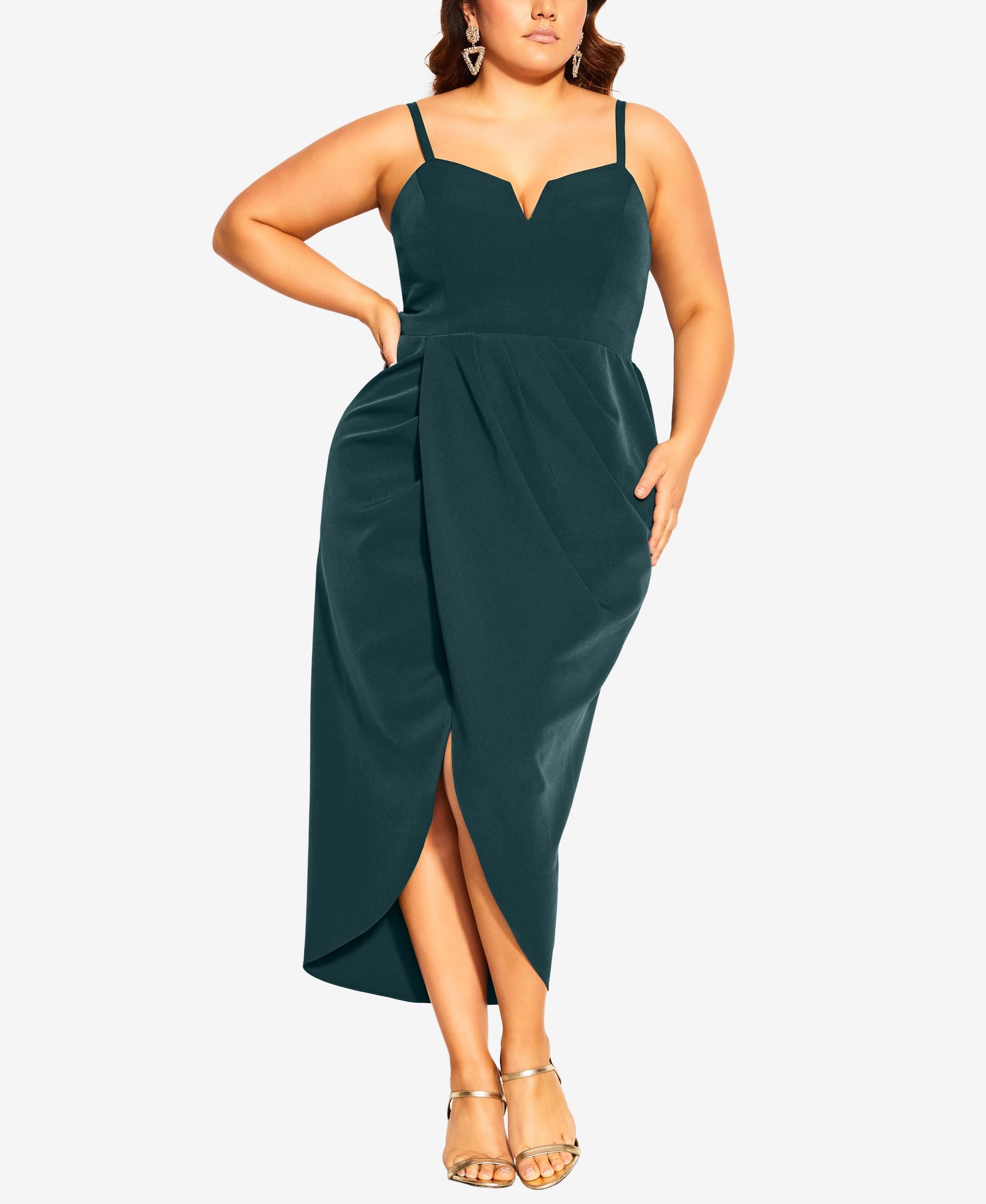 Trendy Plus Size Sassy V Wrap Dress