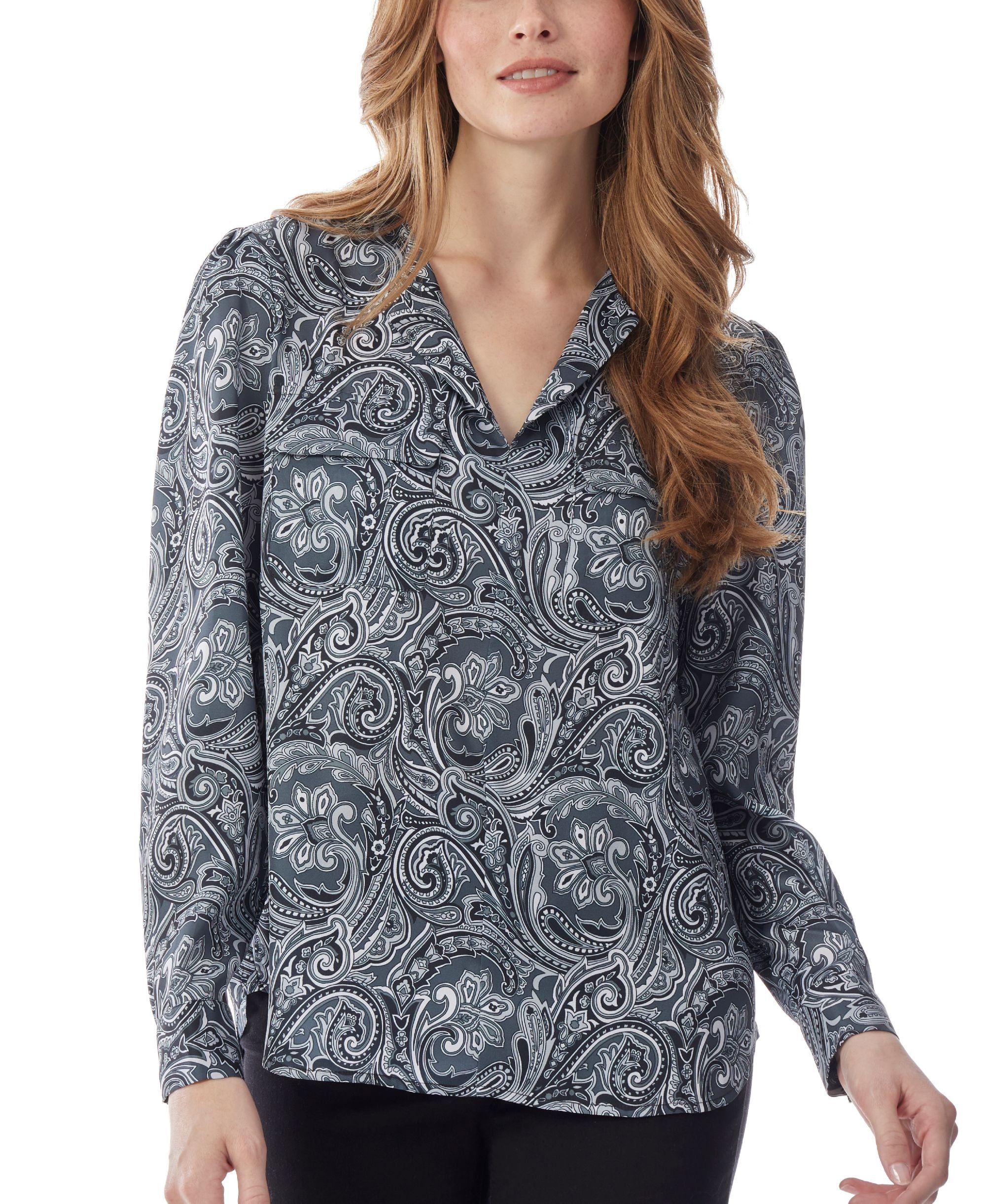 Womens Simplified Utility Blouse Top