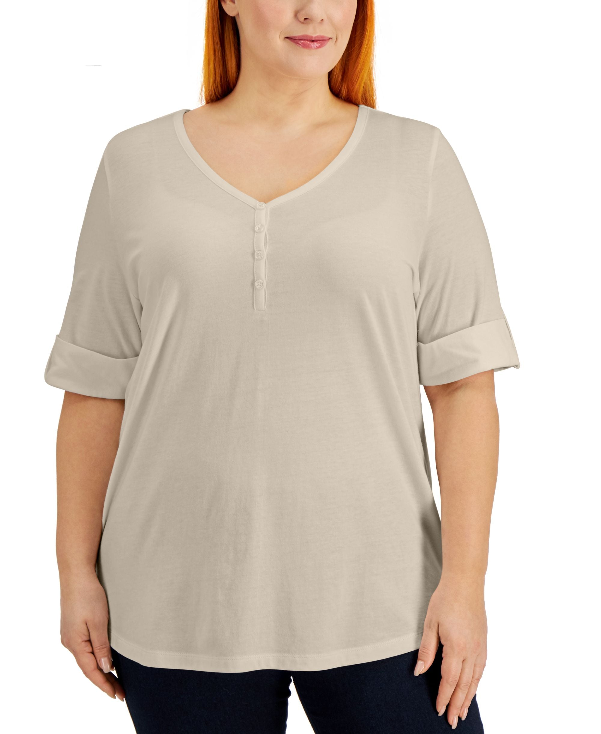 Plus Size Henley Tunic