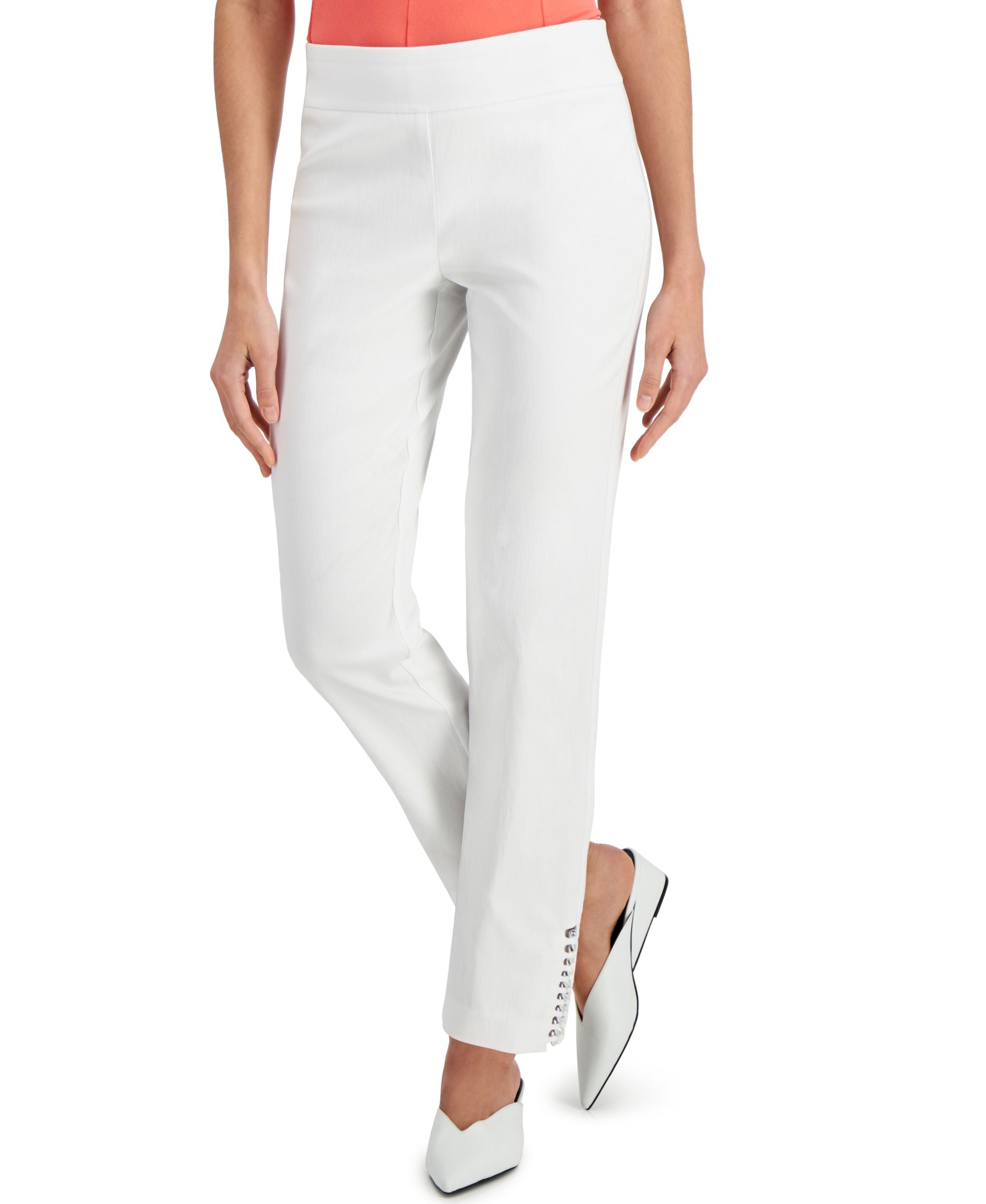 JM Collection Chain Hem Ankle Pants