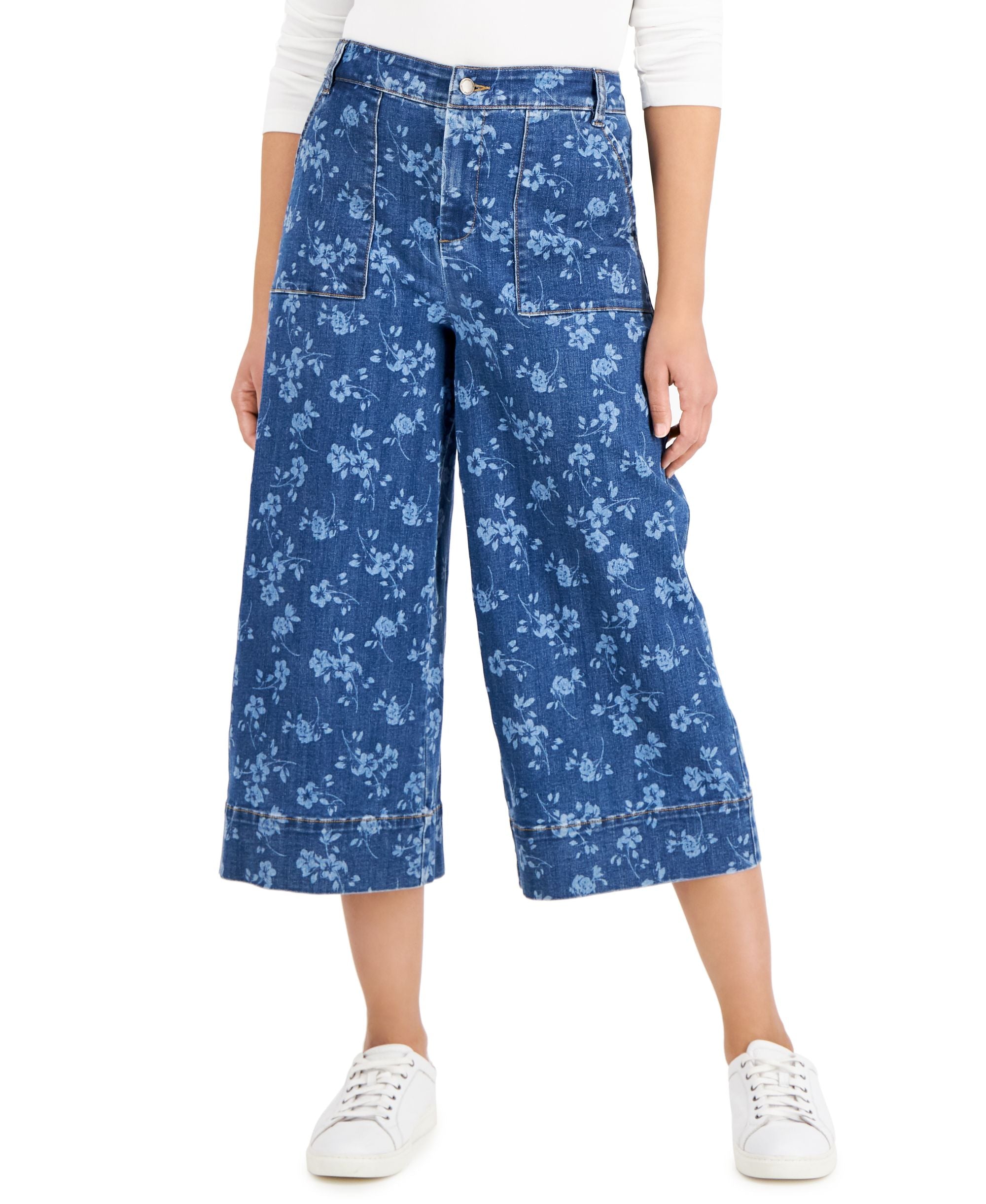 Charter Club Printed Culotte Jeans