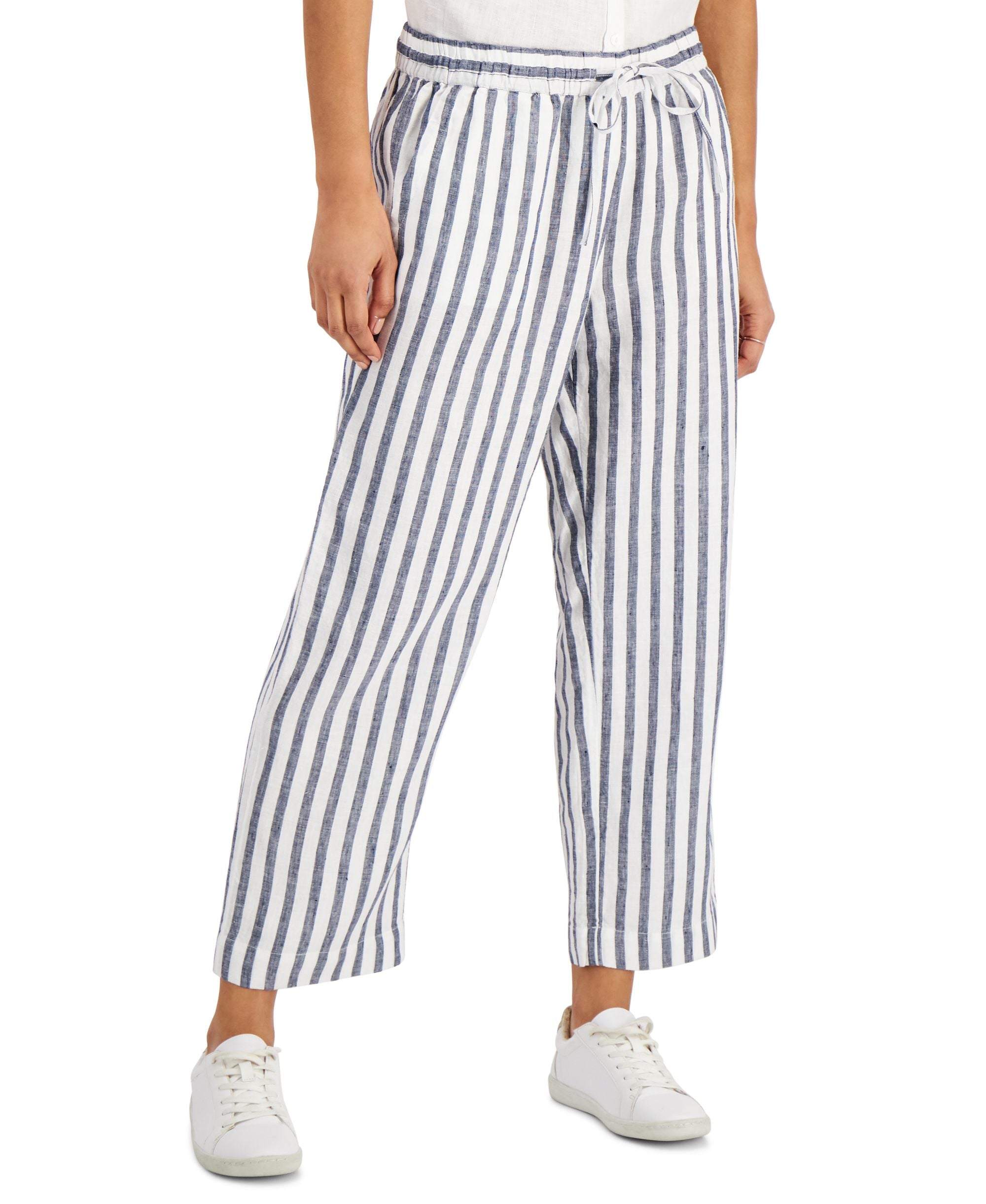 Charter Club Striped Linen Pants