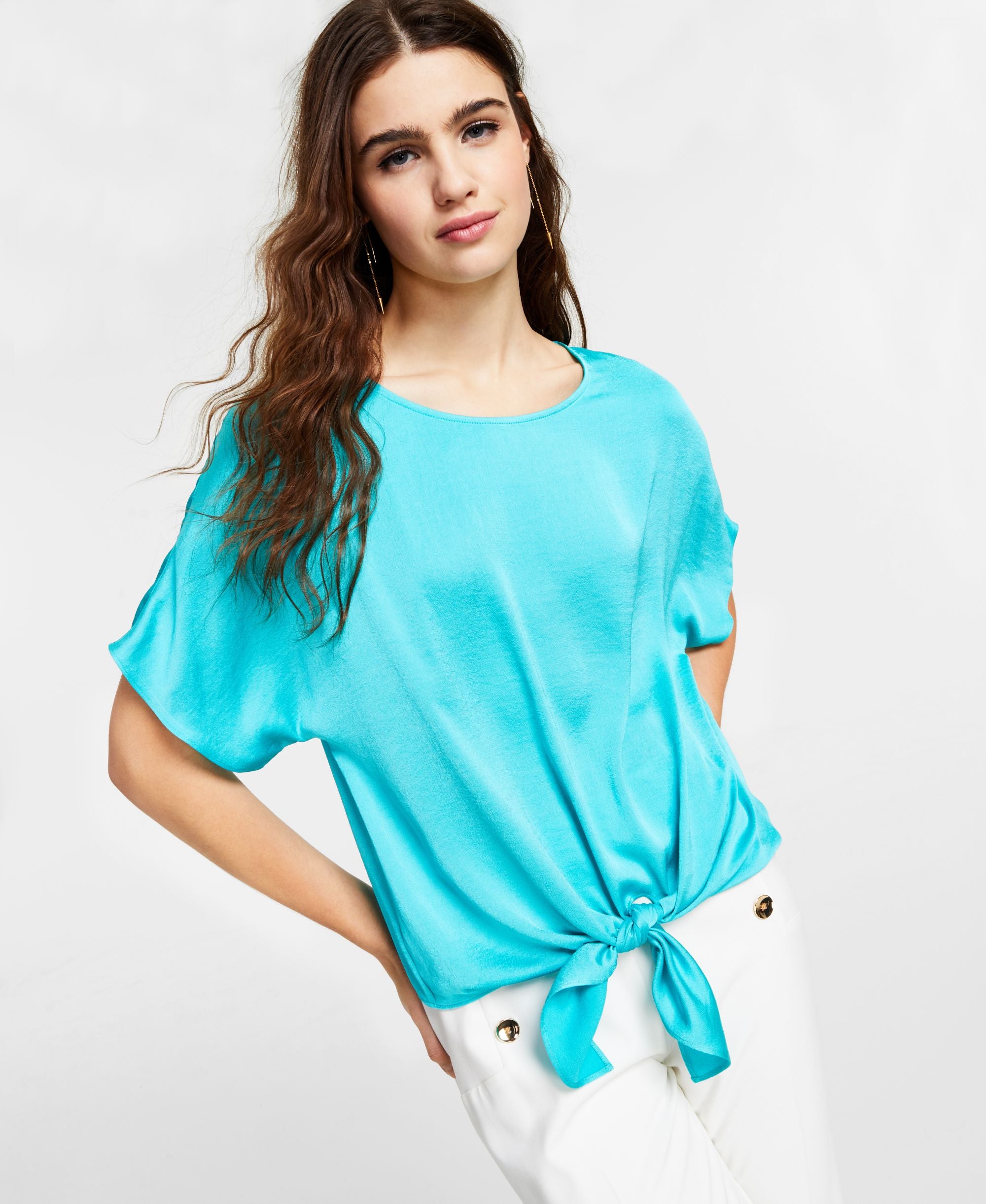 Bar III Tie Hem T-Shirt