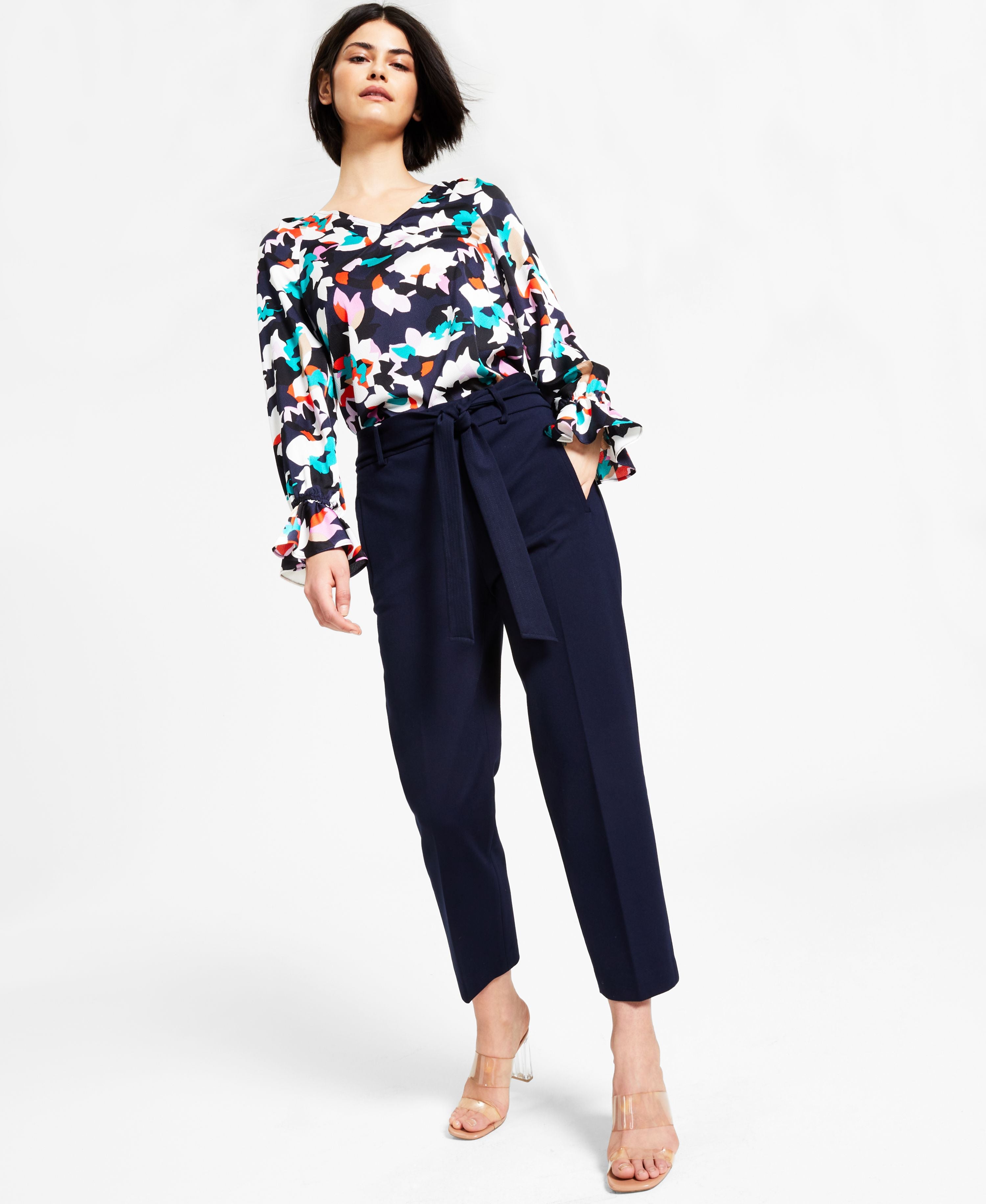 Women's Tie Front Capris Pants