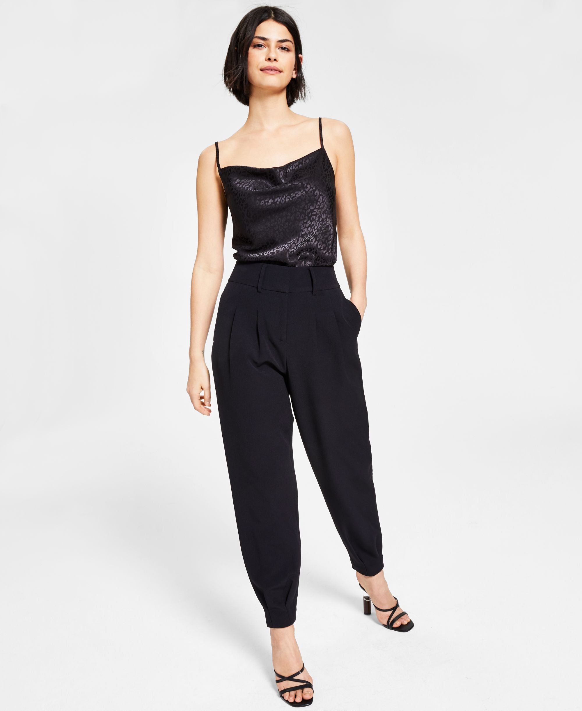 Bar III Pleated Ankle Pants