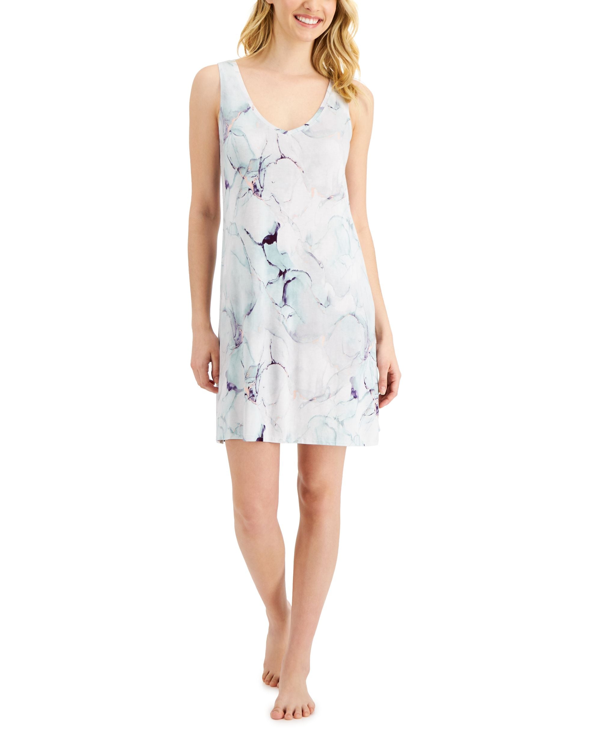 Alfani Printed V Neck Chemise