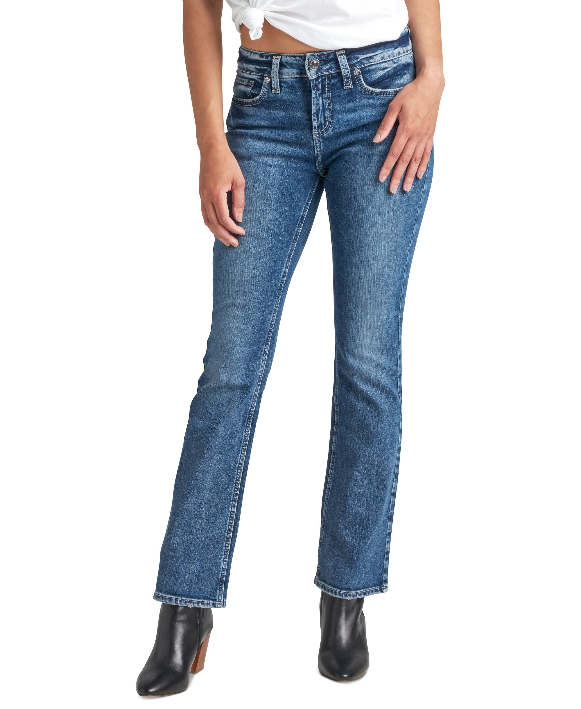 Elyse Mid Rise Slim Bootcut Jeans