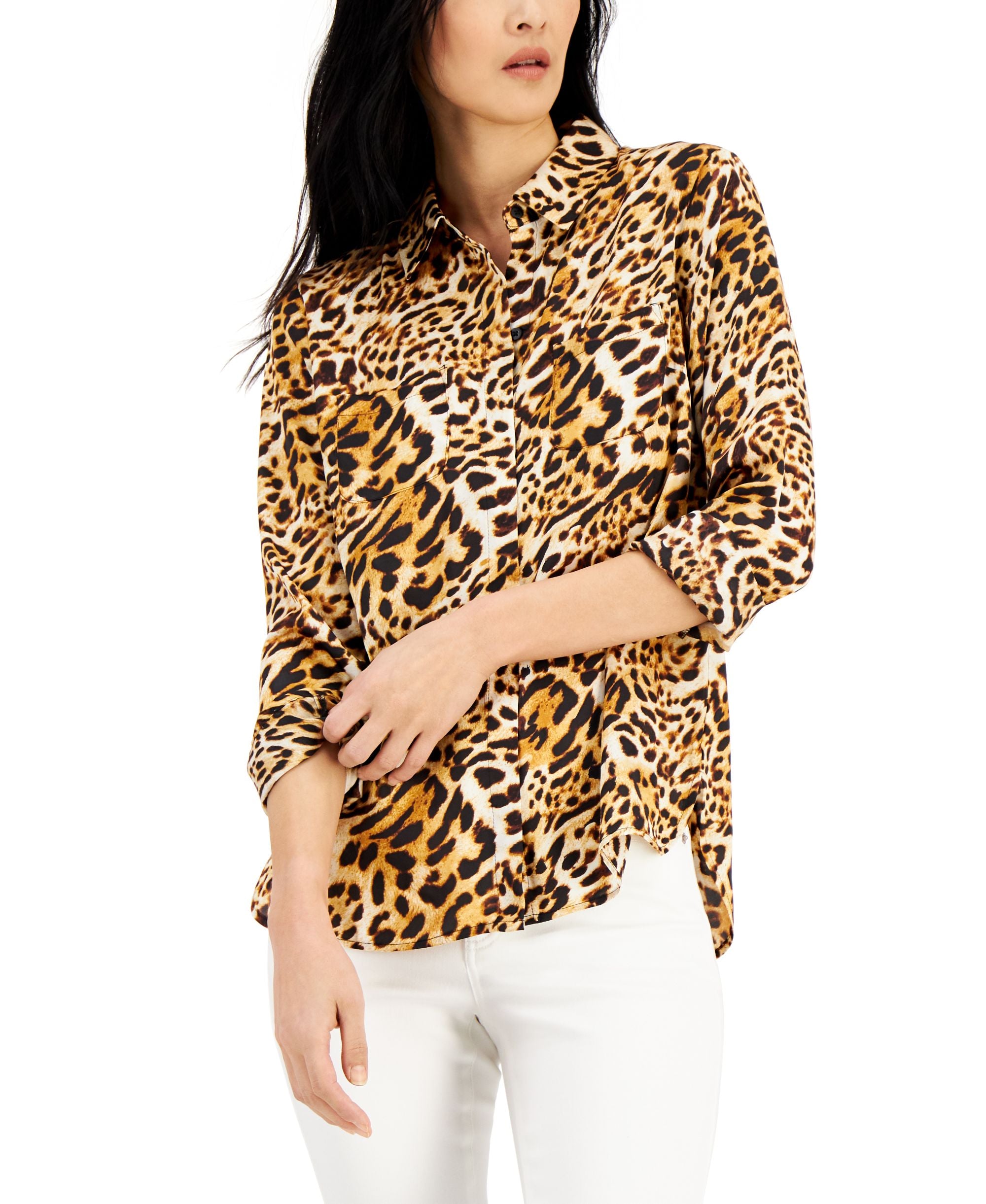 INC International Concepts Womens Printed Button Down