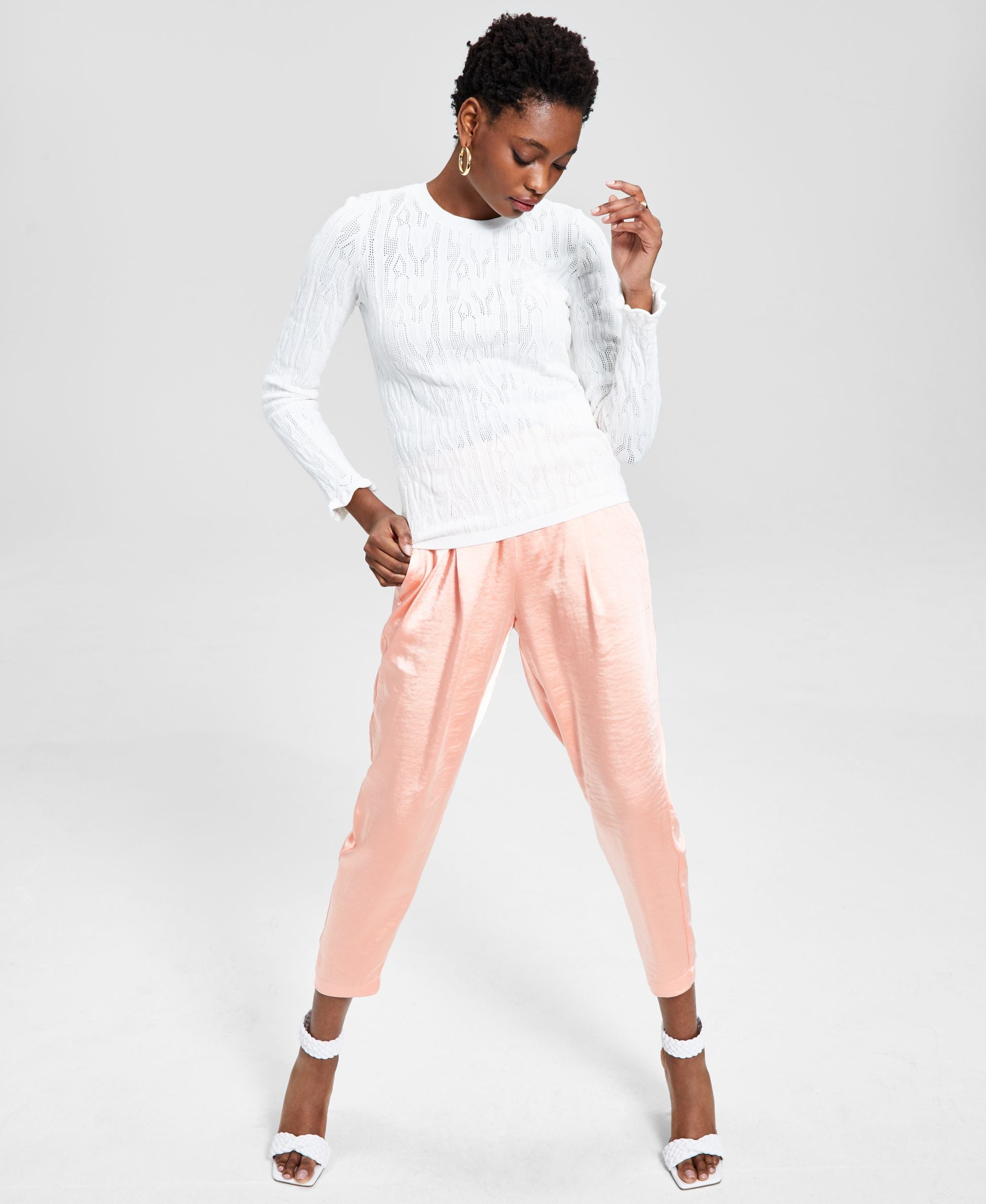 INC International Concepts Textured Stitch Sweater