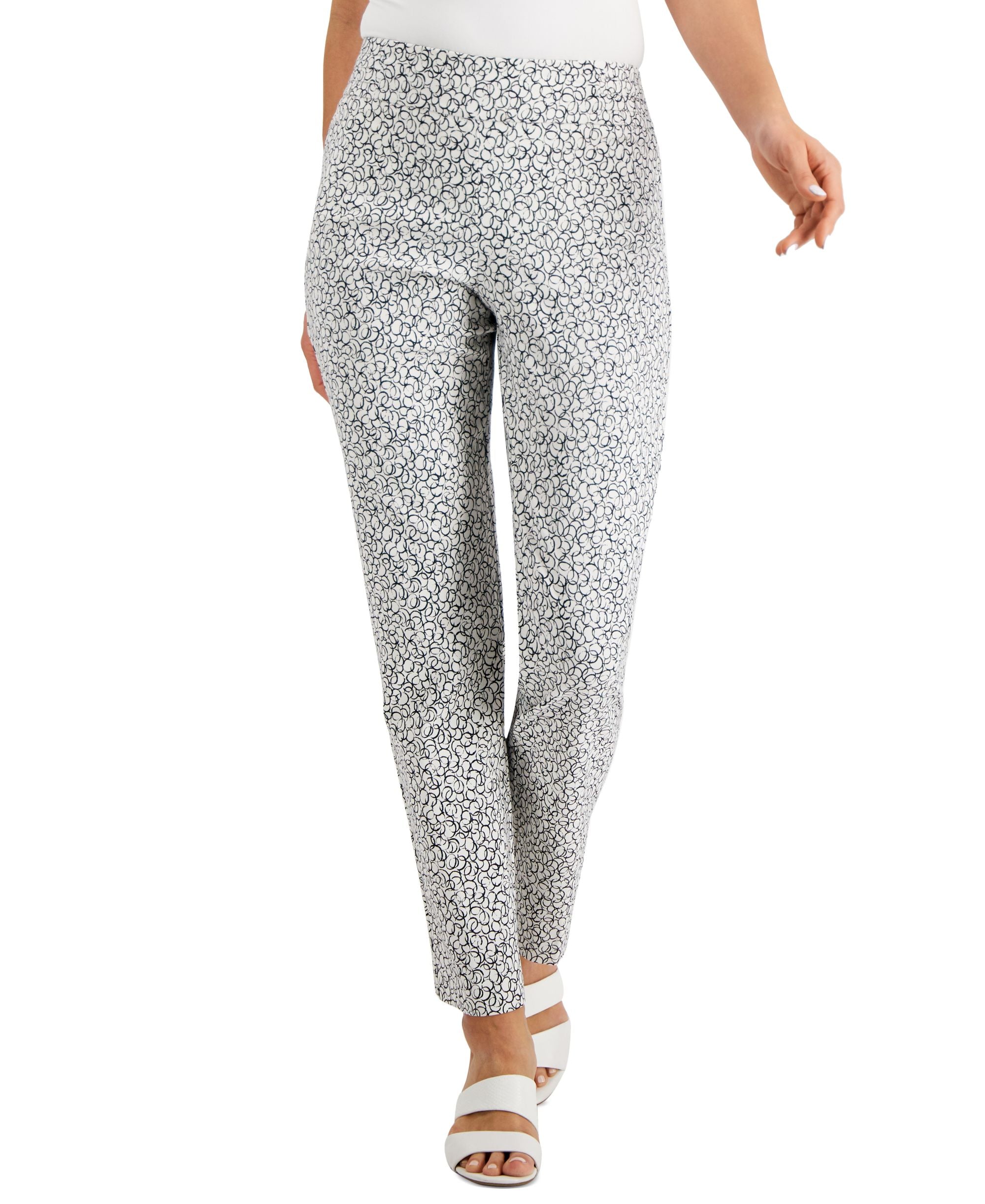 JM Collection Petite Printed Straight Leg Pants