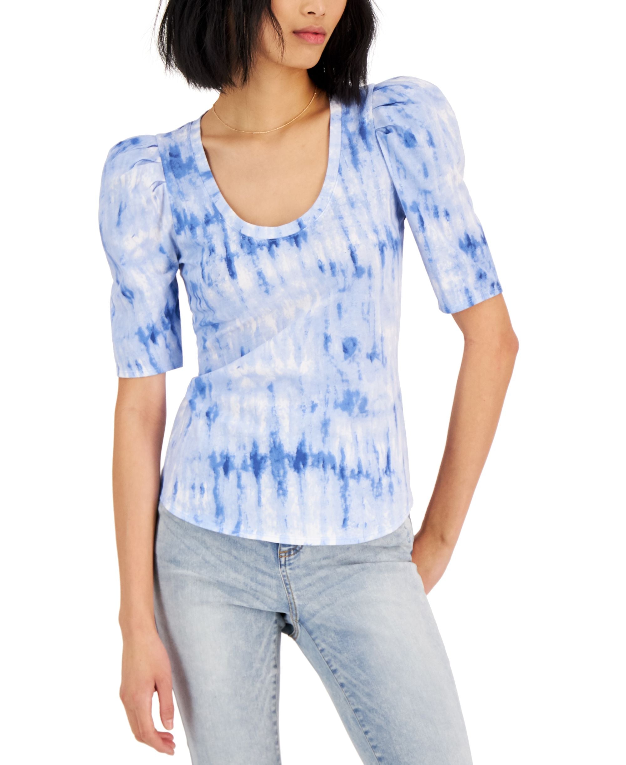 INC International Concepts Cotton Puff Sleeve Top