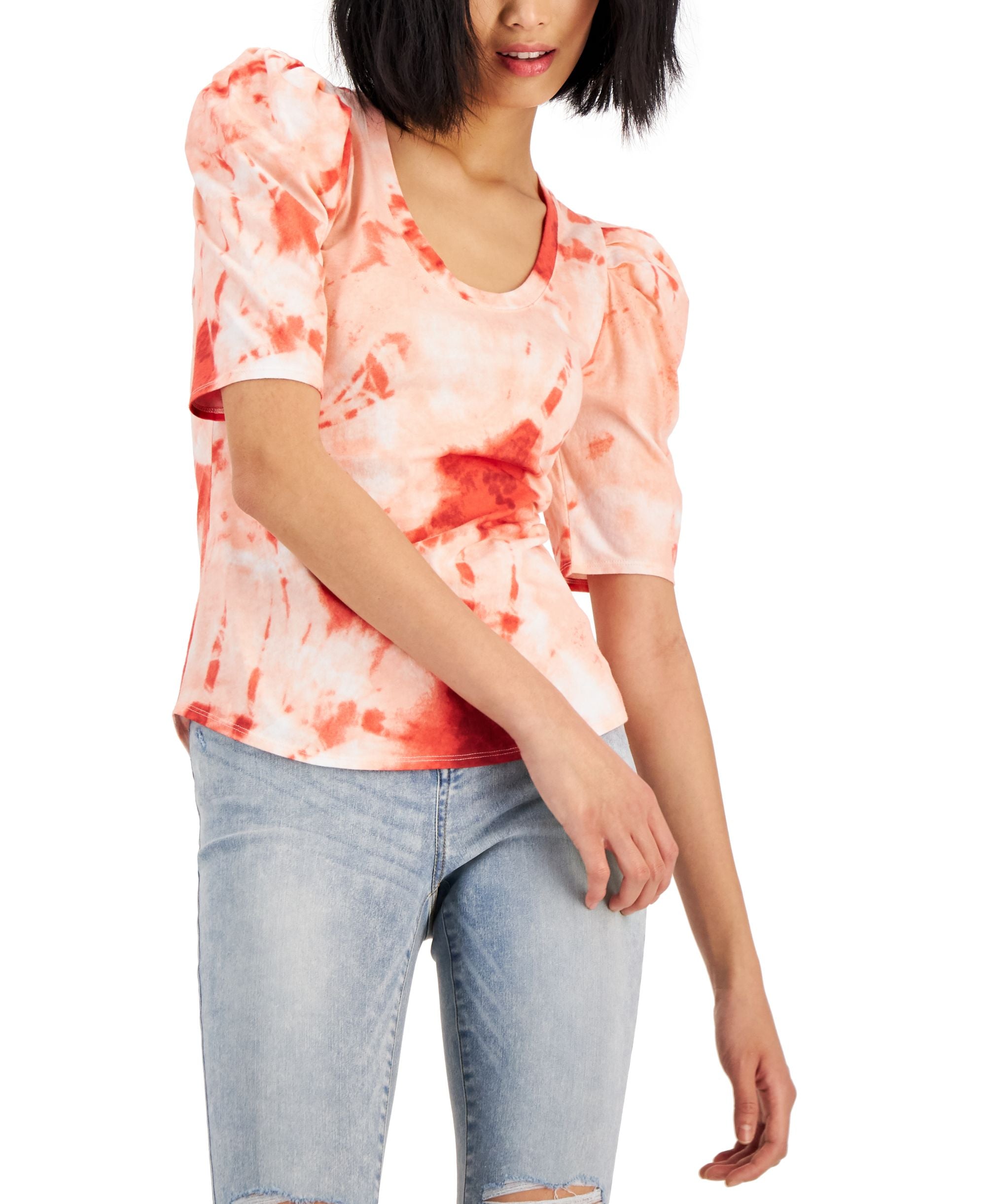 INC International Concepts Cotton Puff Sleeve Top