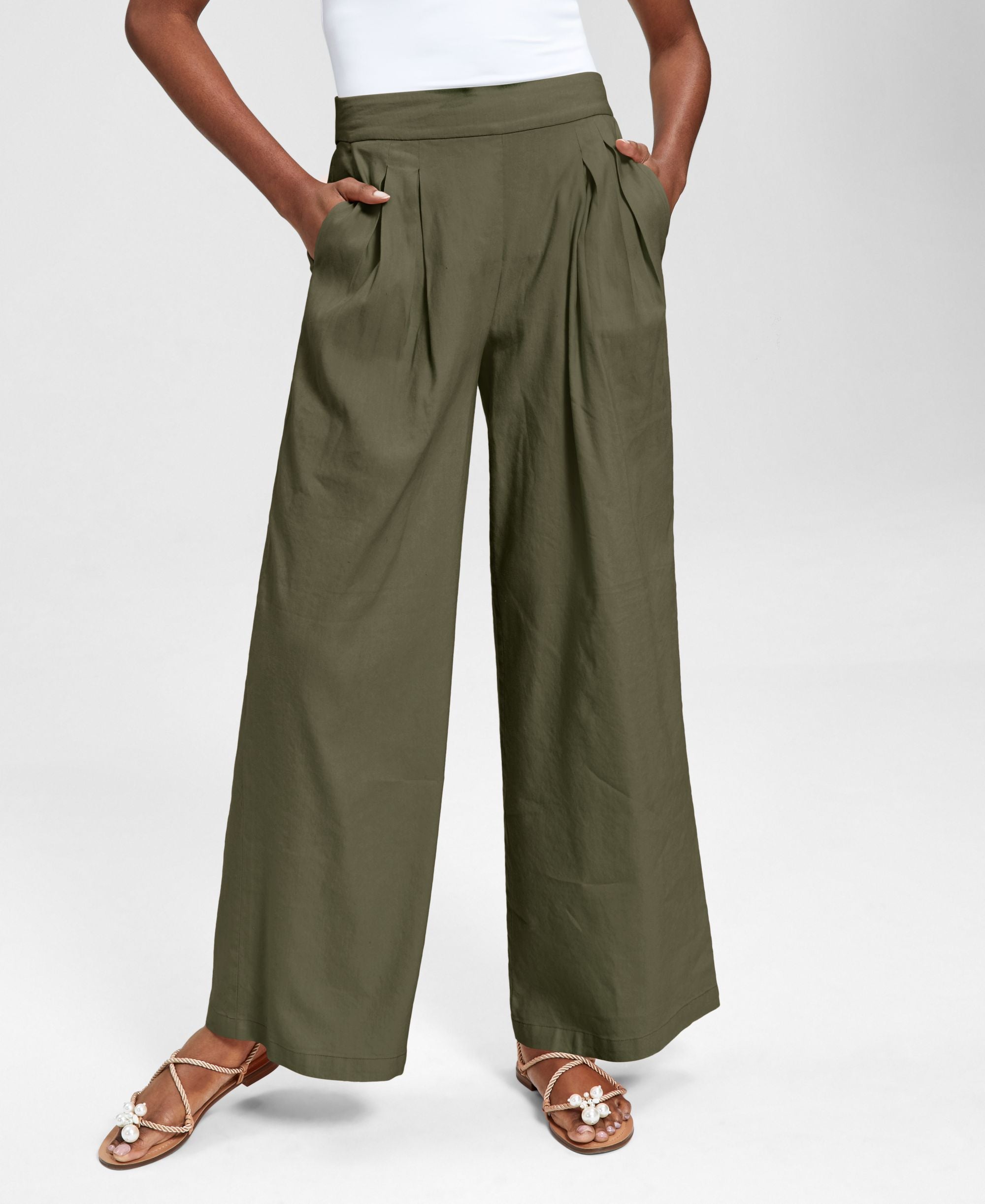 INC International Concepts Petite High Rise Wide Leg Pants