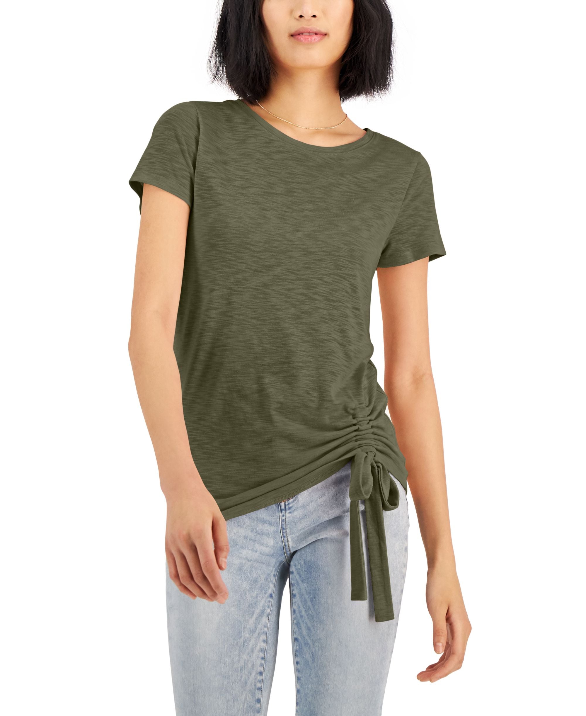 INC International Concepts Petite Side Ruched T-Shirt