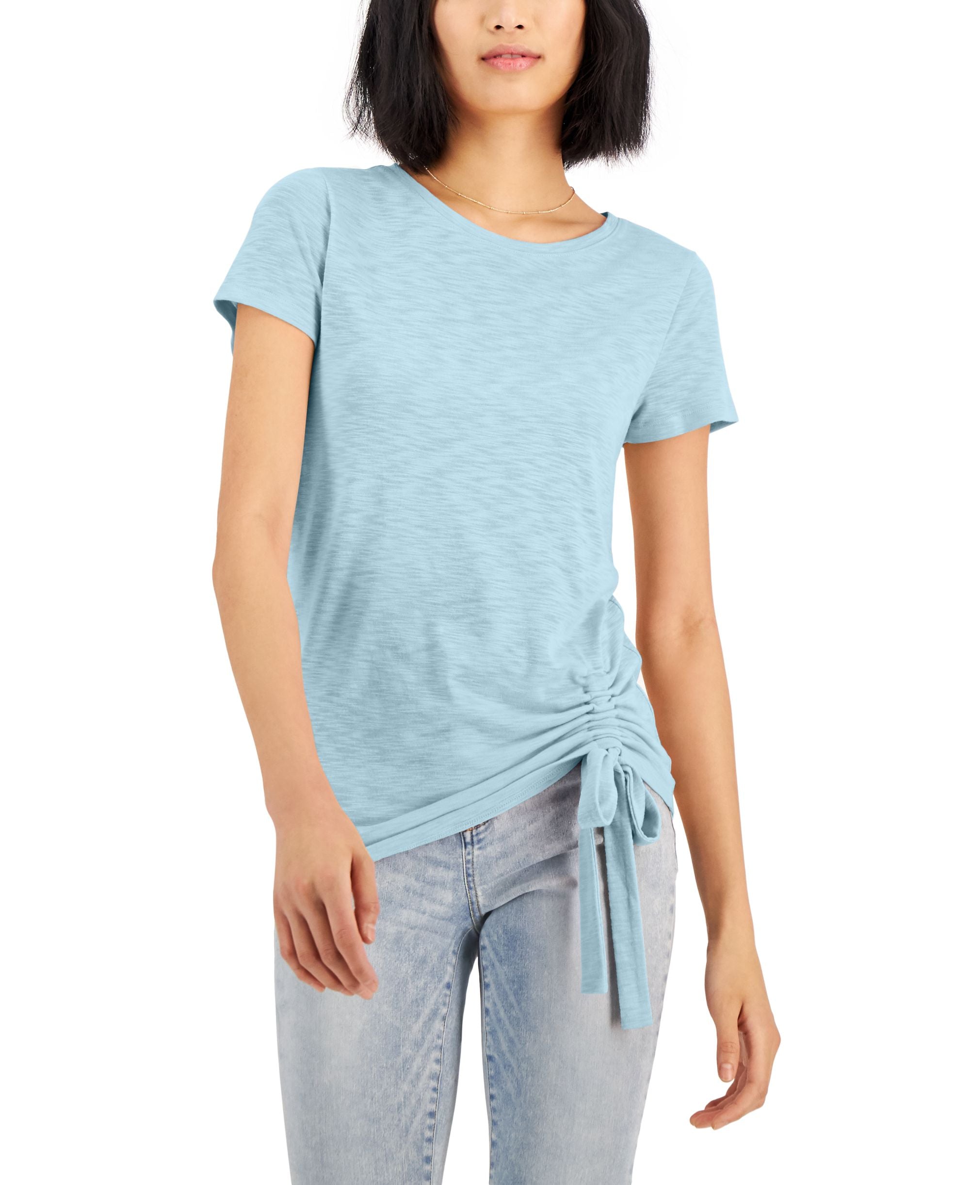 INC International Concepts Petite Side Ruched T-Shirt